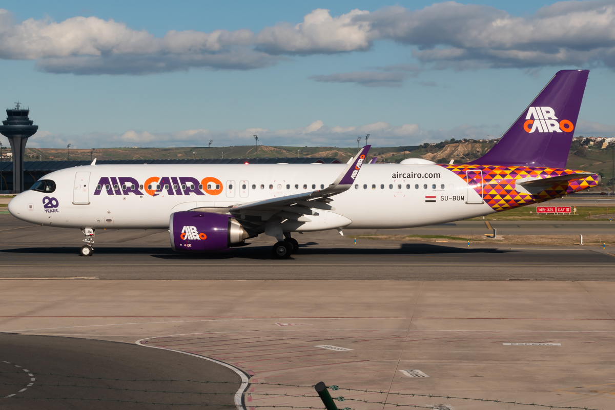 Full size: Air Cairo Airbus A320NEO SU-BUM at Madrid Barajas Airport