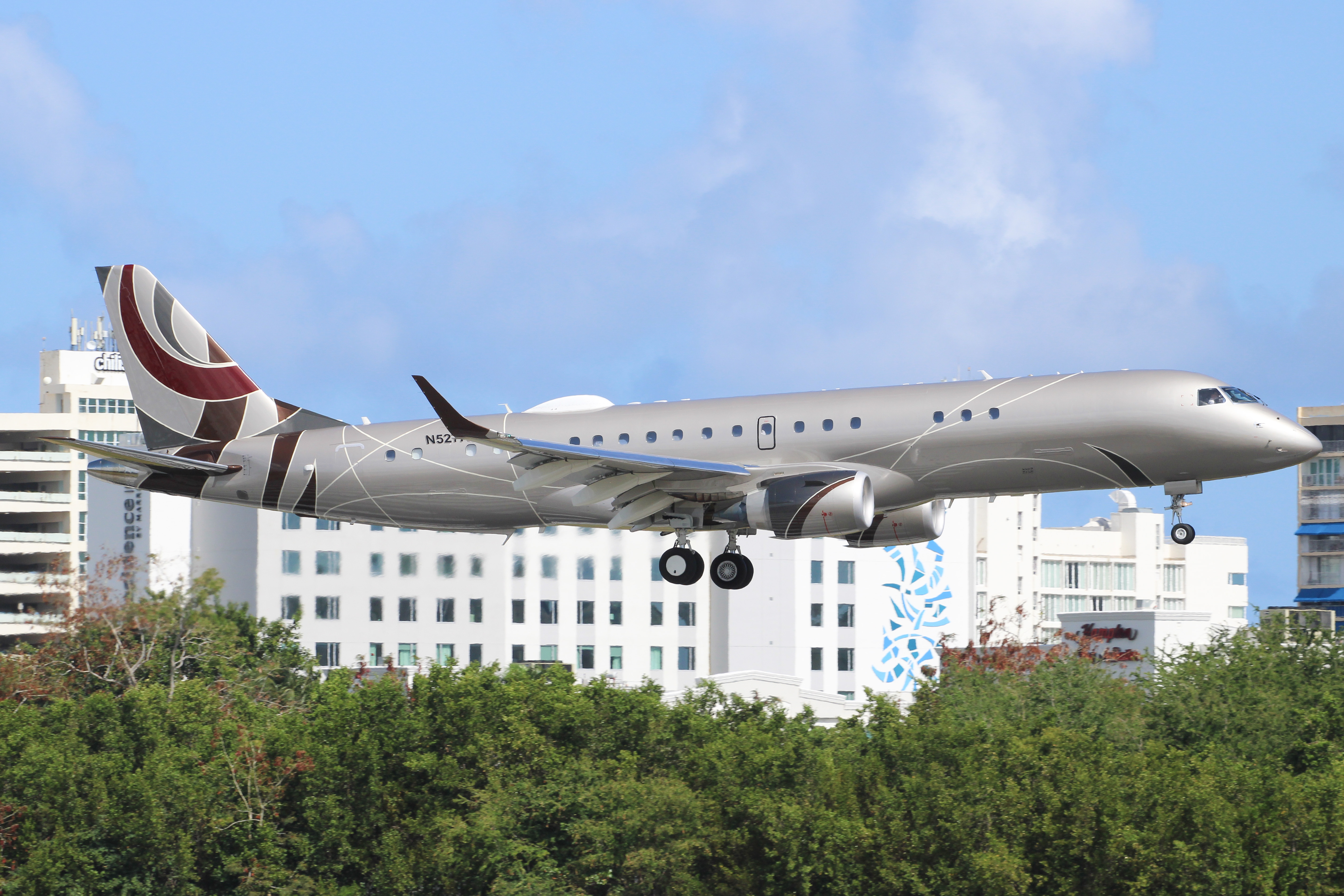 Full size: PRIVATE Embraer Lineage 1000 N527AH at San Juan Luis Munoz Marin International Airport