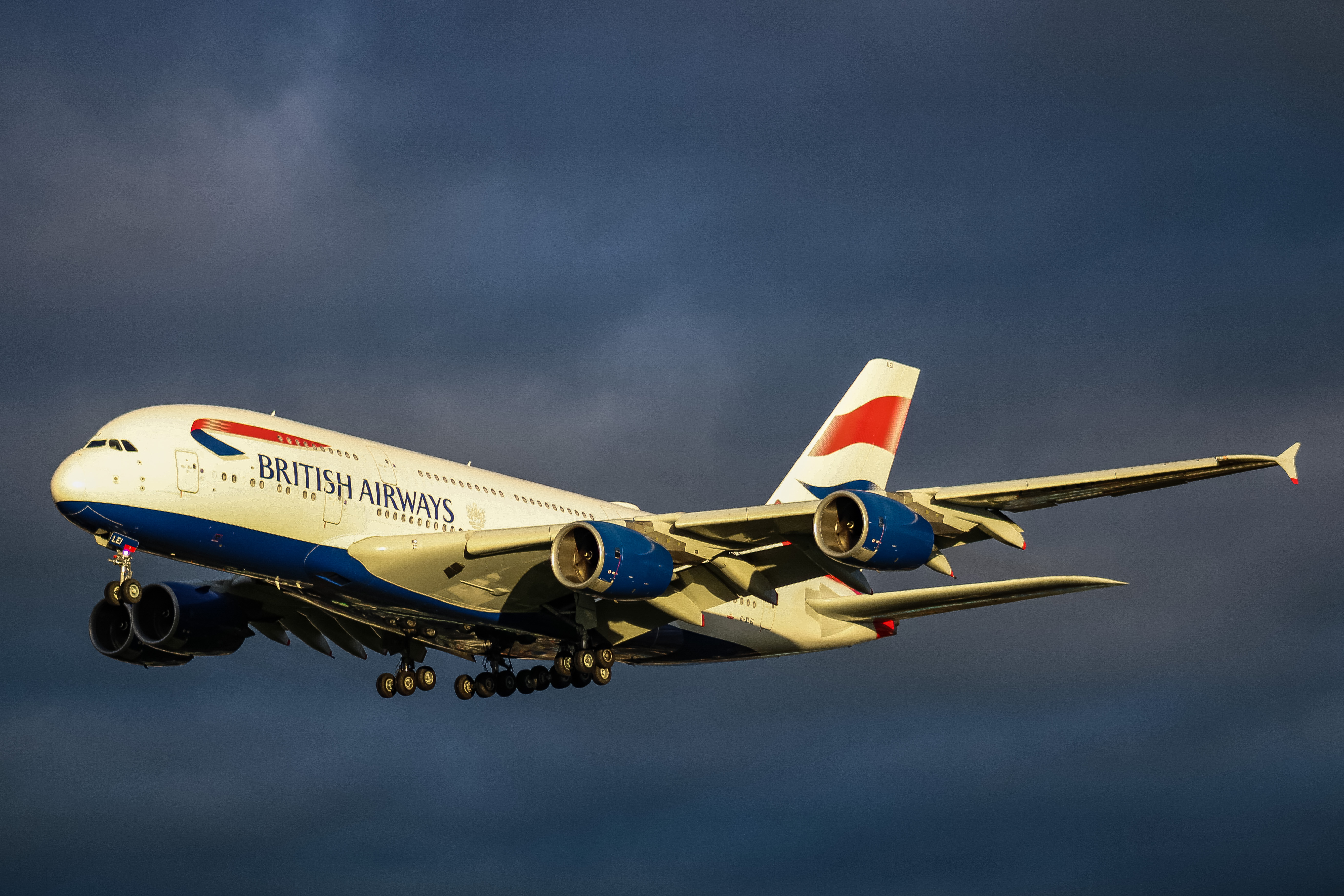 Full size: British Airways Airbus A380-800 G-XLEI at London Heathrow International Airport