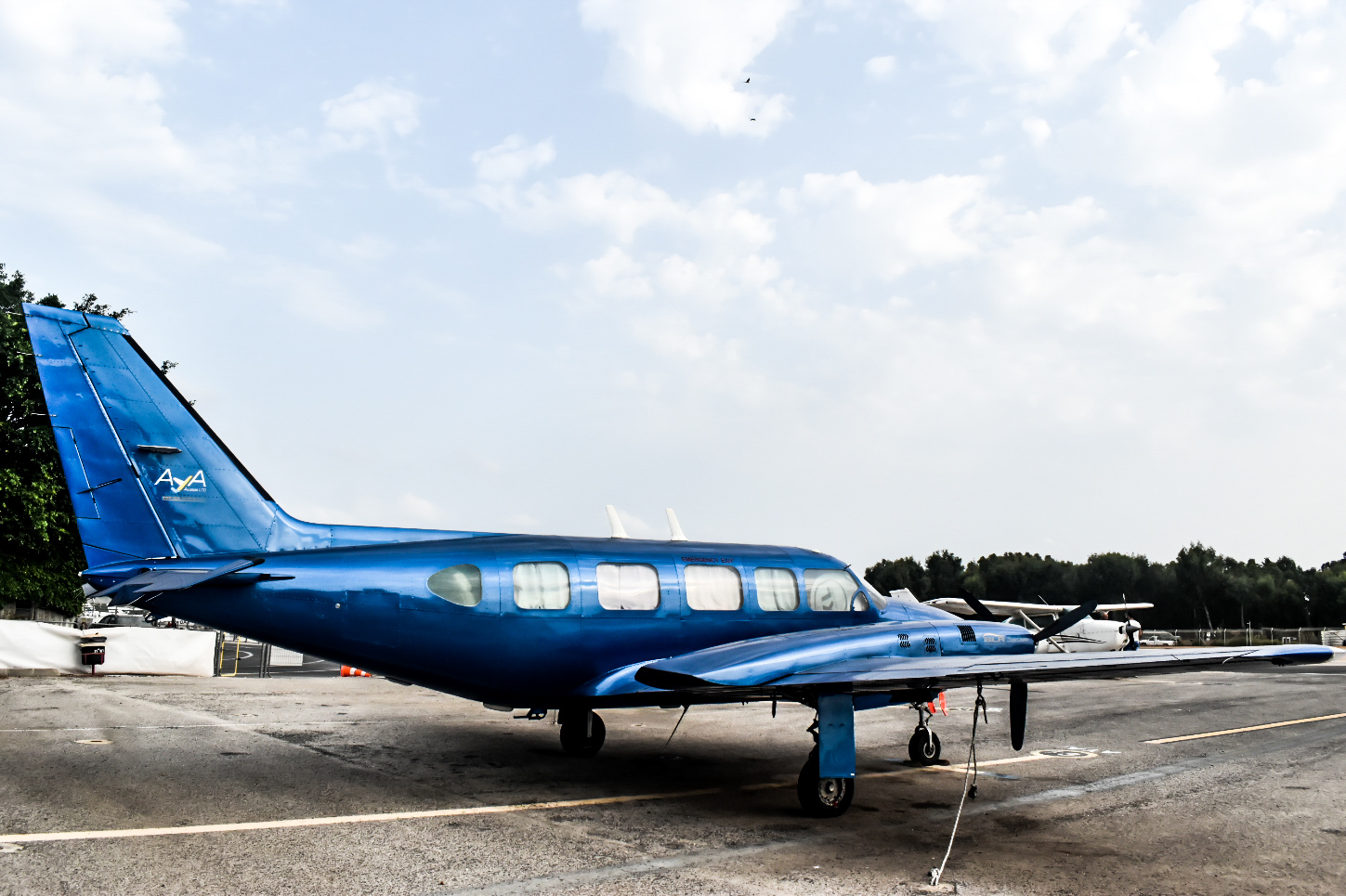 Full size: Aya aviators Piper PA 31 4X-CMV at Herzliya Airport