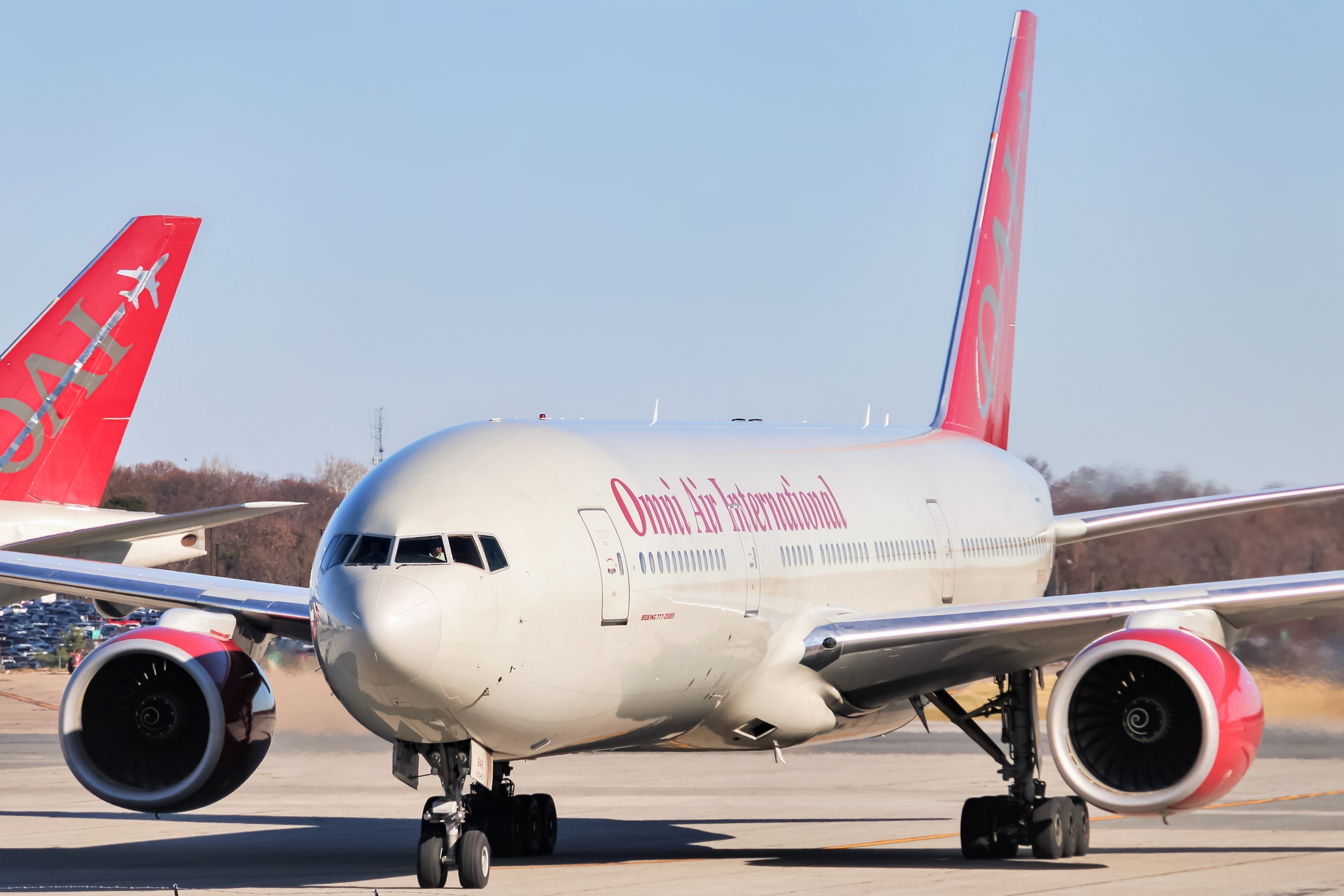 Full size: Omni Air International Boeing 777-200ER N846AX at Baltimore/Washington International Thurgood Marshall Airport