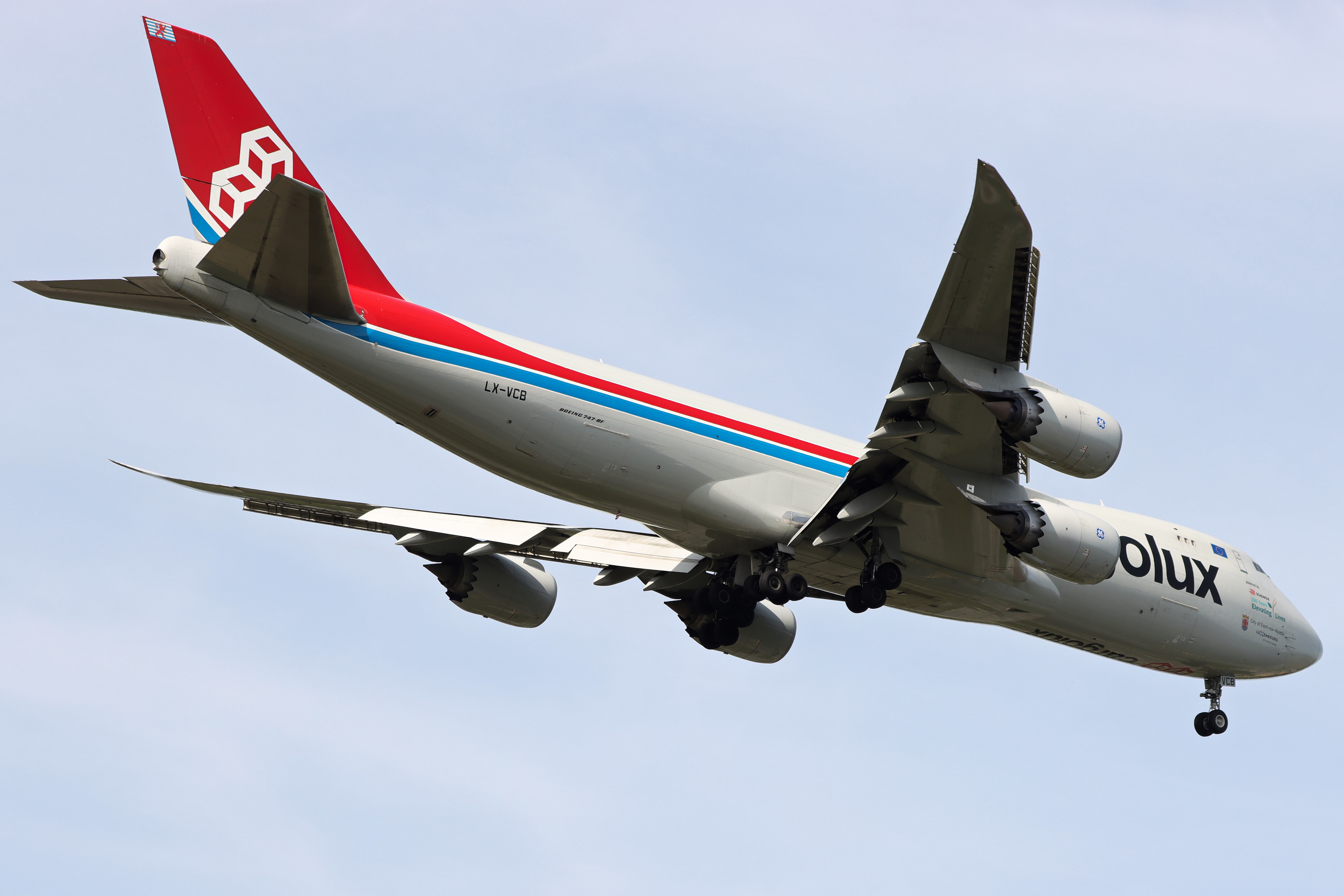 Full size: CargoLux Boeing 747-8F LX-VCB at Luxembourg Findel Airport