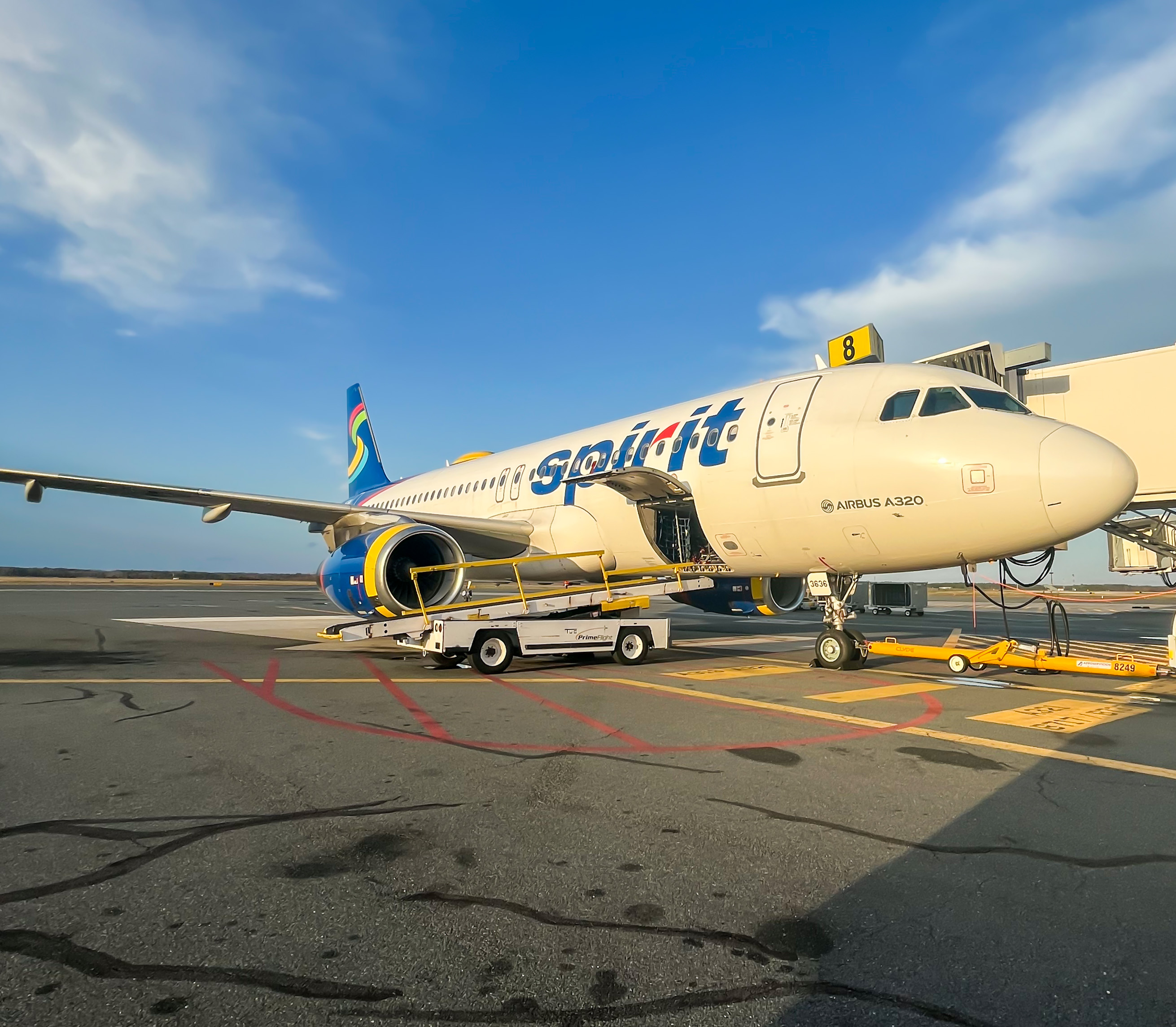 Full size: Spirit Airlines Airbus A320 N636NK at Atlantic City International Airport