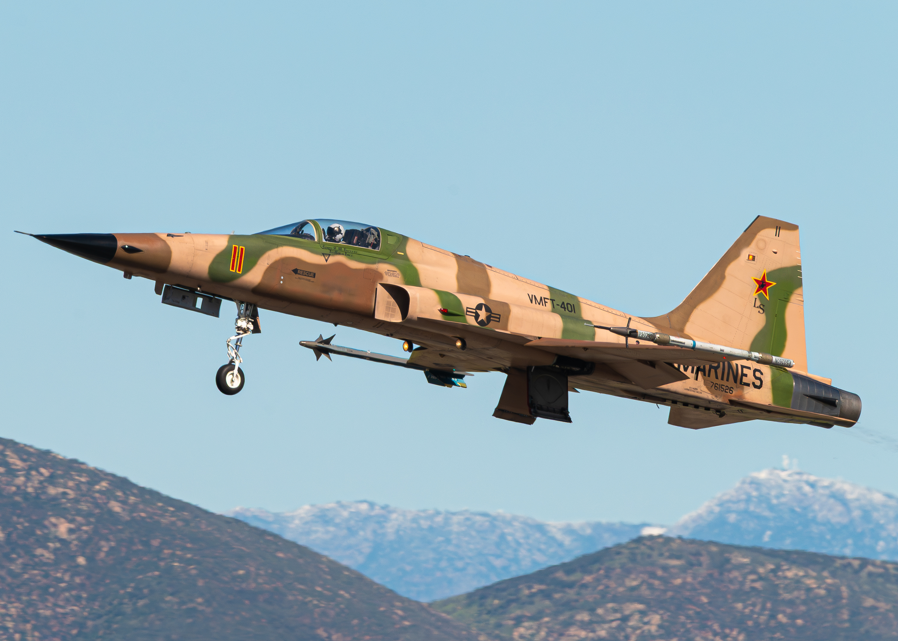 Full size: USMC - United States Marine Corp Northrop F-5N Tiger II 761526 at Brown Field Municipal Airport