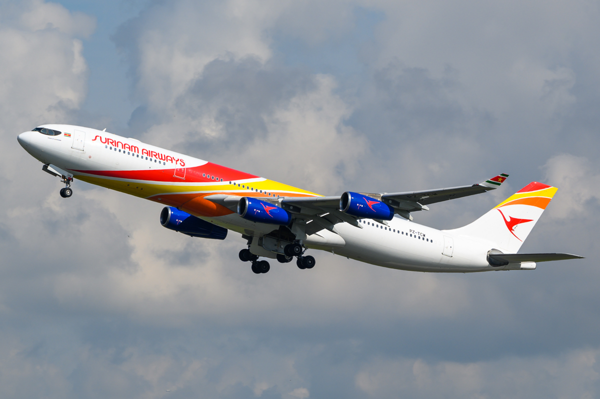 Full size: Surinam Airways Airbus A340-300 PZ-TCW at Amsterdam Schiphol Airport