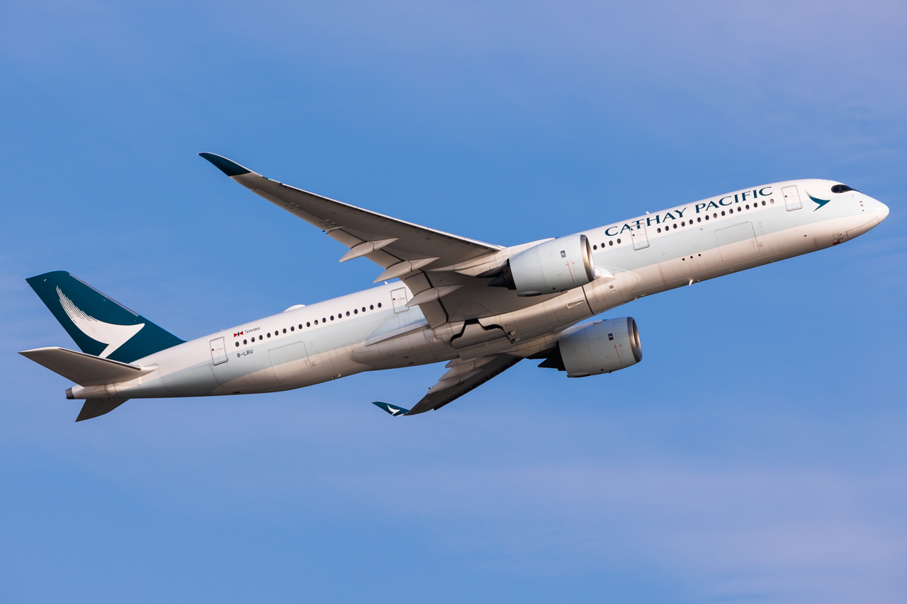 Full size: Cathay Pacific Airbus A350-900 B-LRU at Hong Kong International Airport