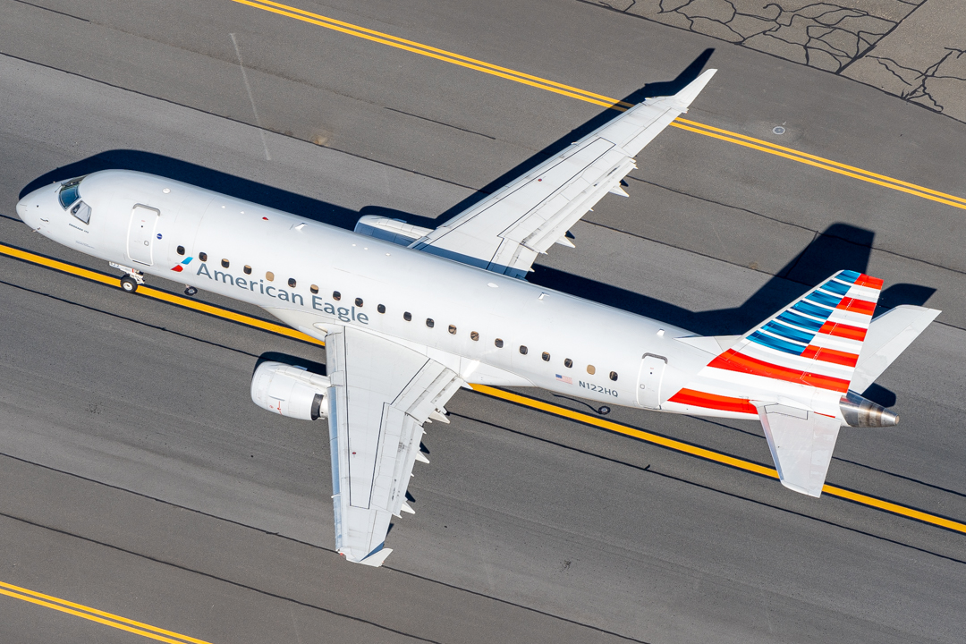 Full size: American Eagle Embraer E170 N122HQ at General Edward Lawrence Logan International Airport