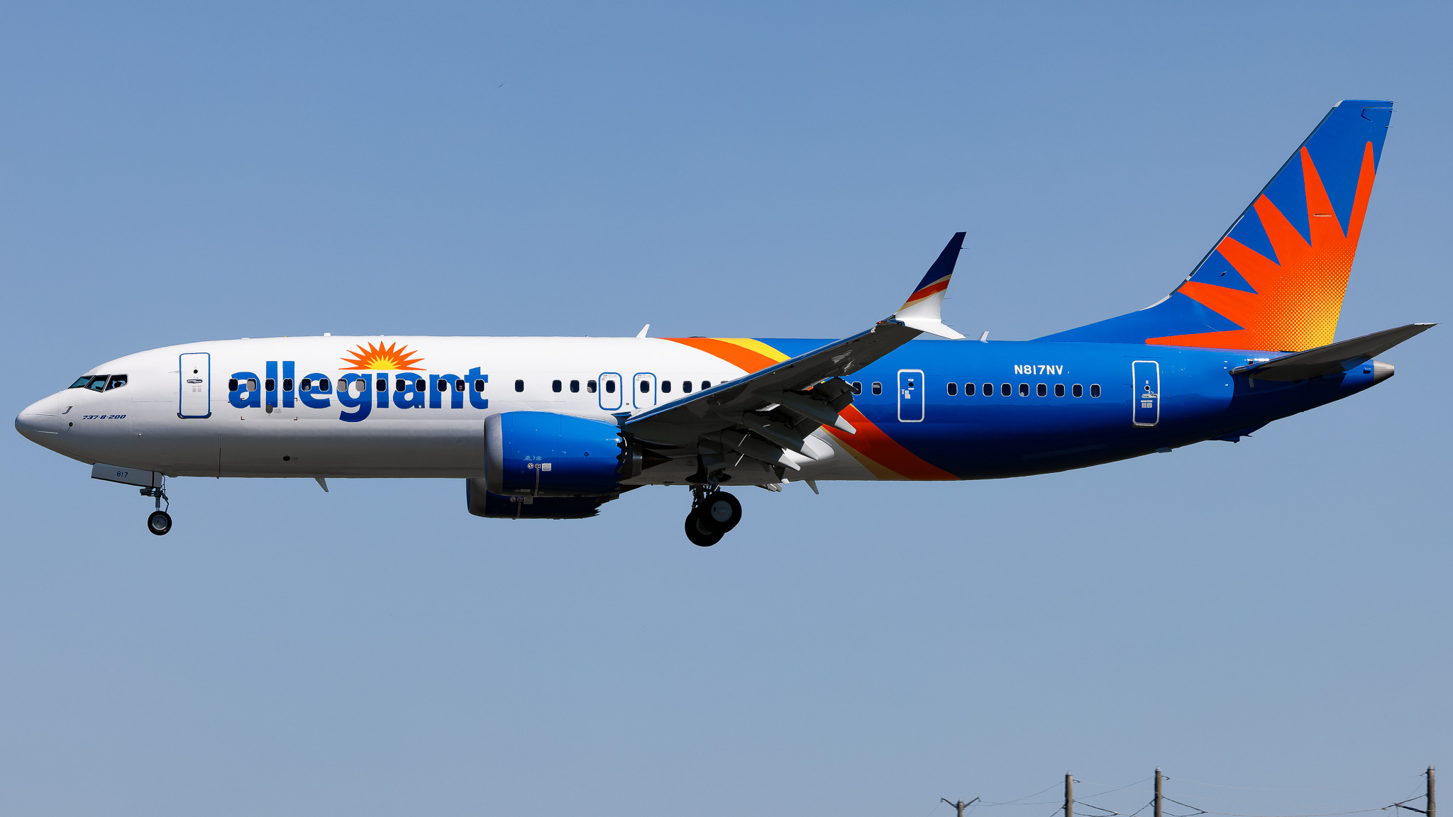 Full size: Allegiant Air Boeing 737 MAX 8-200 N817NV at Orlando Sanford International Airport