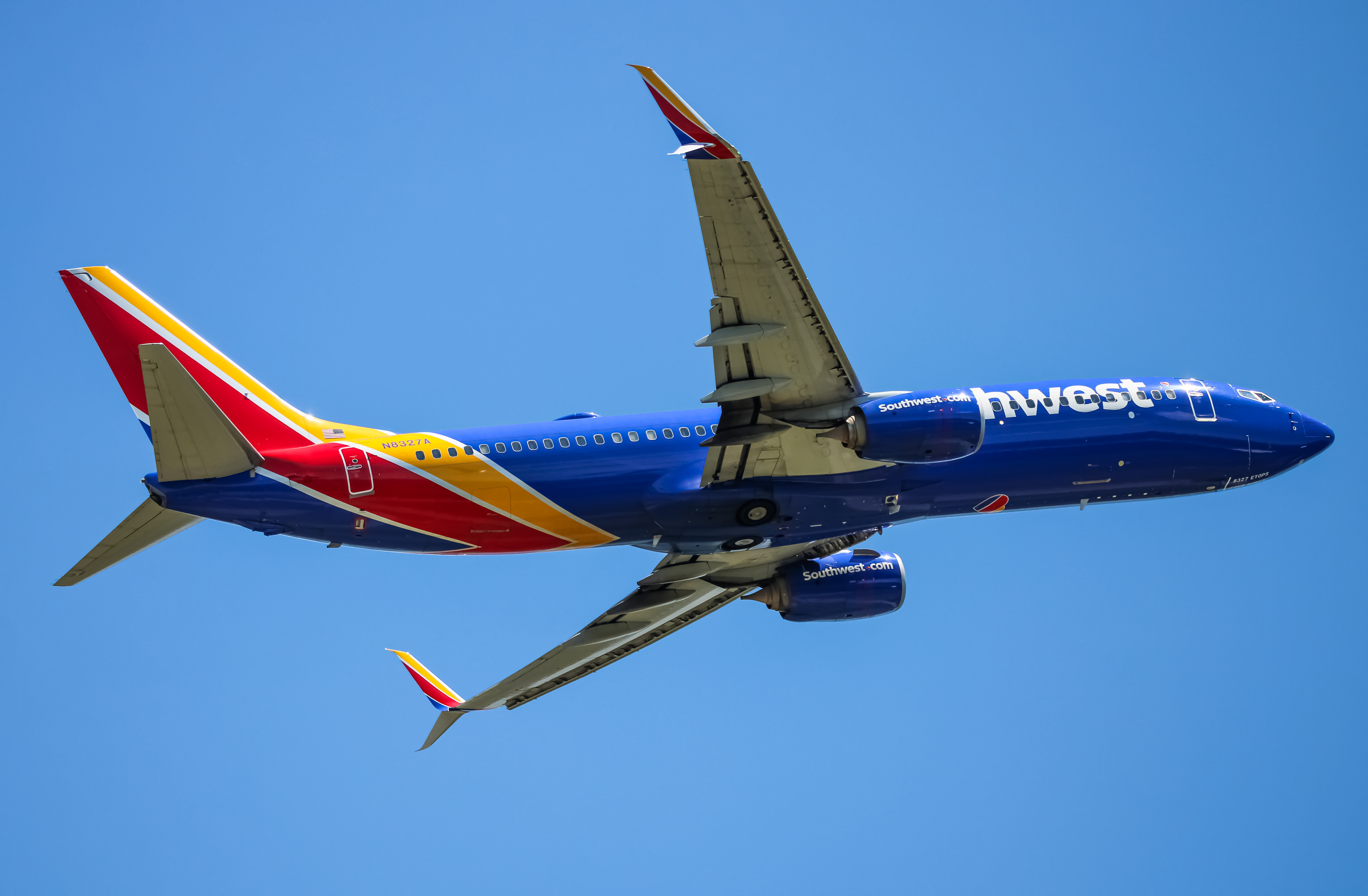 Full size: Southwest Airlines Boeing 737-800 N8327A at Baltimore/Washington International Thurgood Marshall Airport
