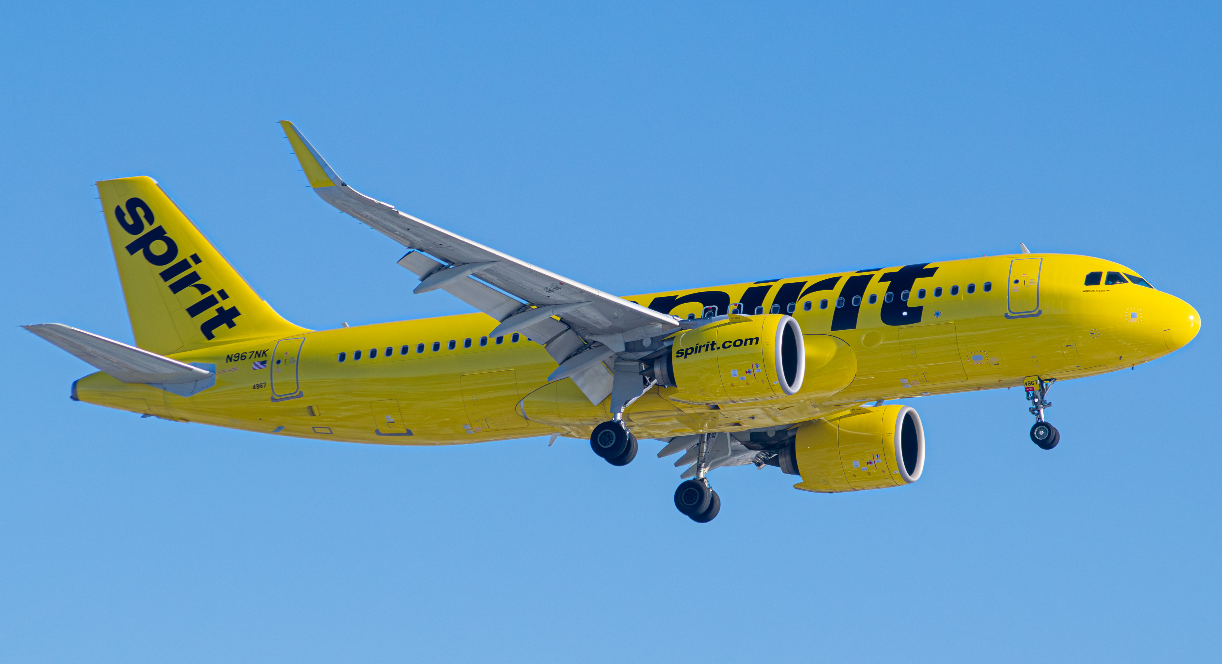 Full size: Spirit Airlines Airbus A320NEO N967NK at Newark Liberty International Airport