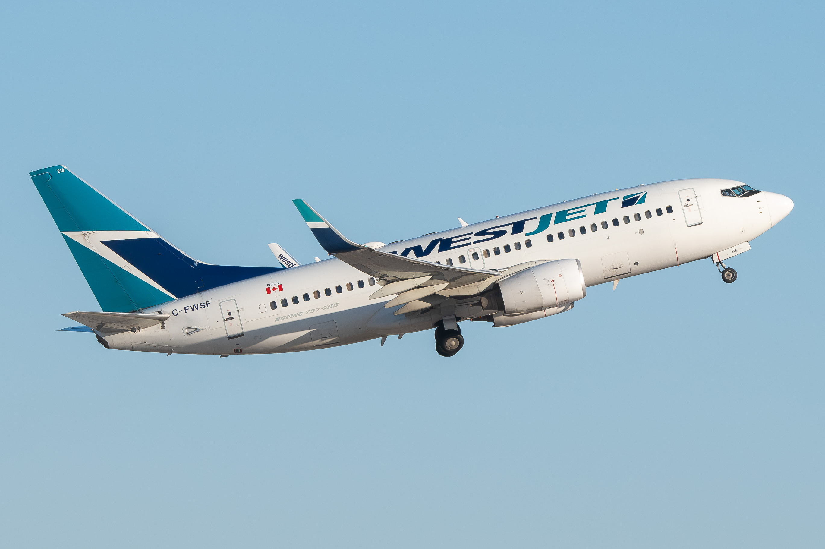 Full size: WestJet Boeing 737-700 C-FWSF at Harry Reid International Airport