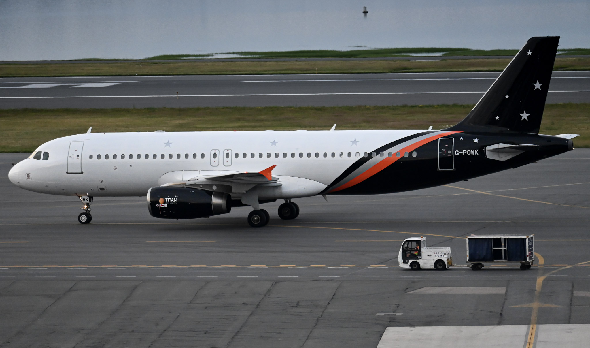 Full size: Titan Airways Airbus A320 G-POWK at General Edward Lawrence Logan International Airport