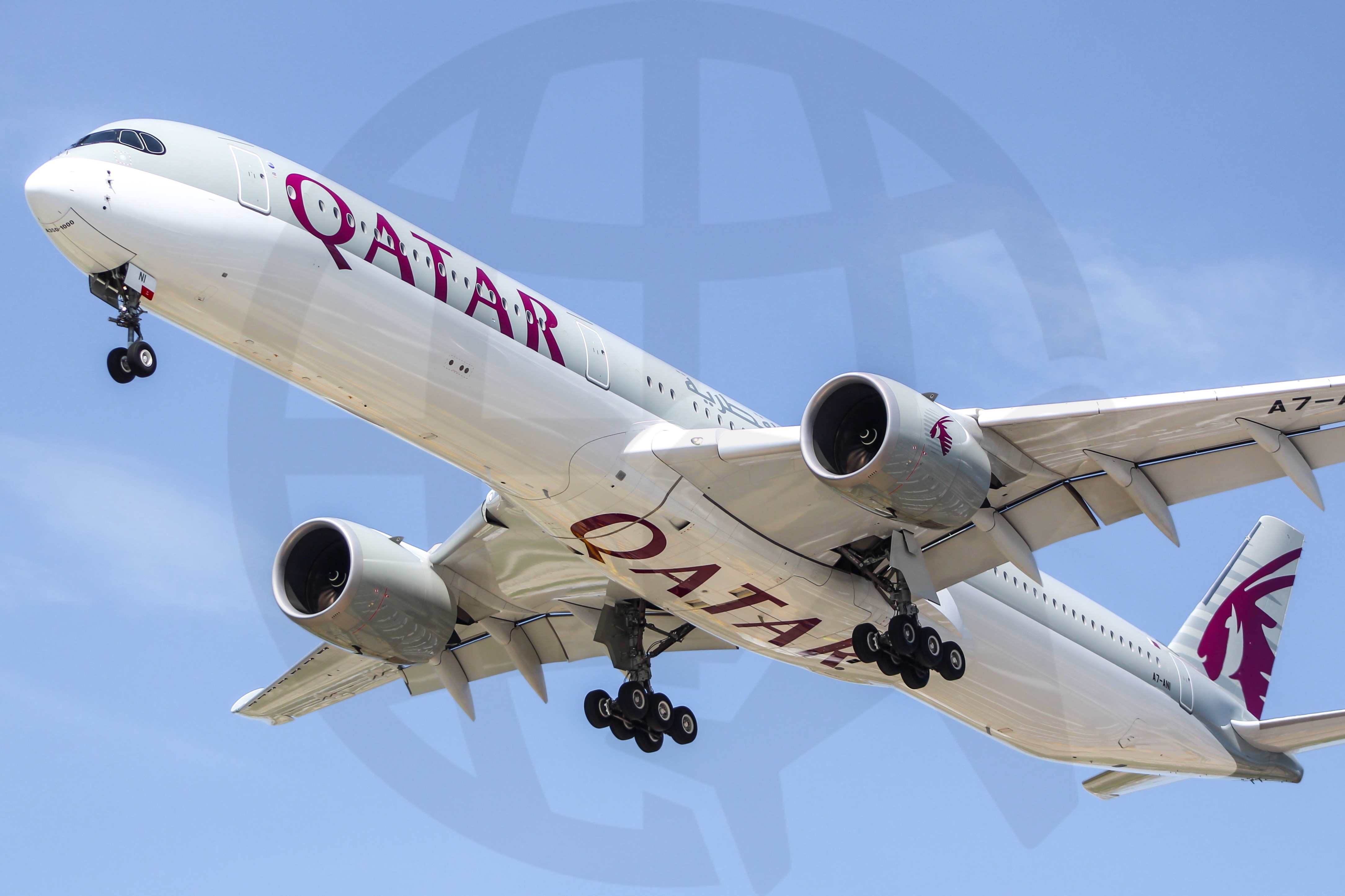 Full size: Qatar Airways Airbus A350-1000 A7-ANI at Chicago O'Hare International Airport