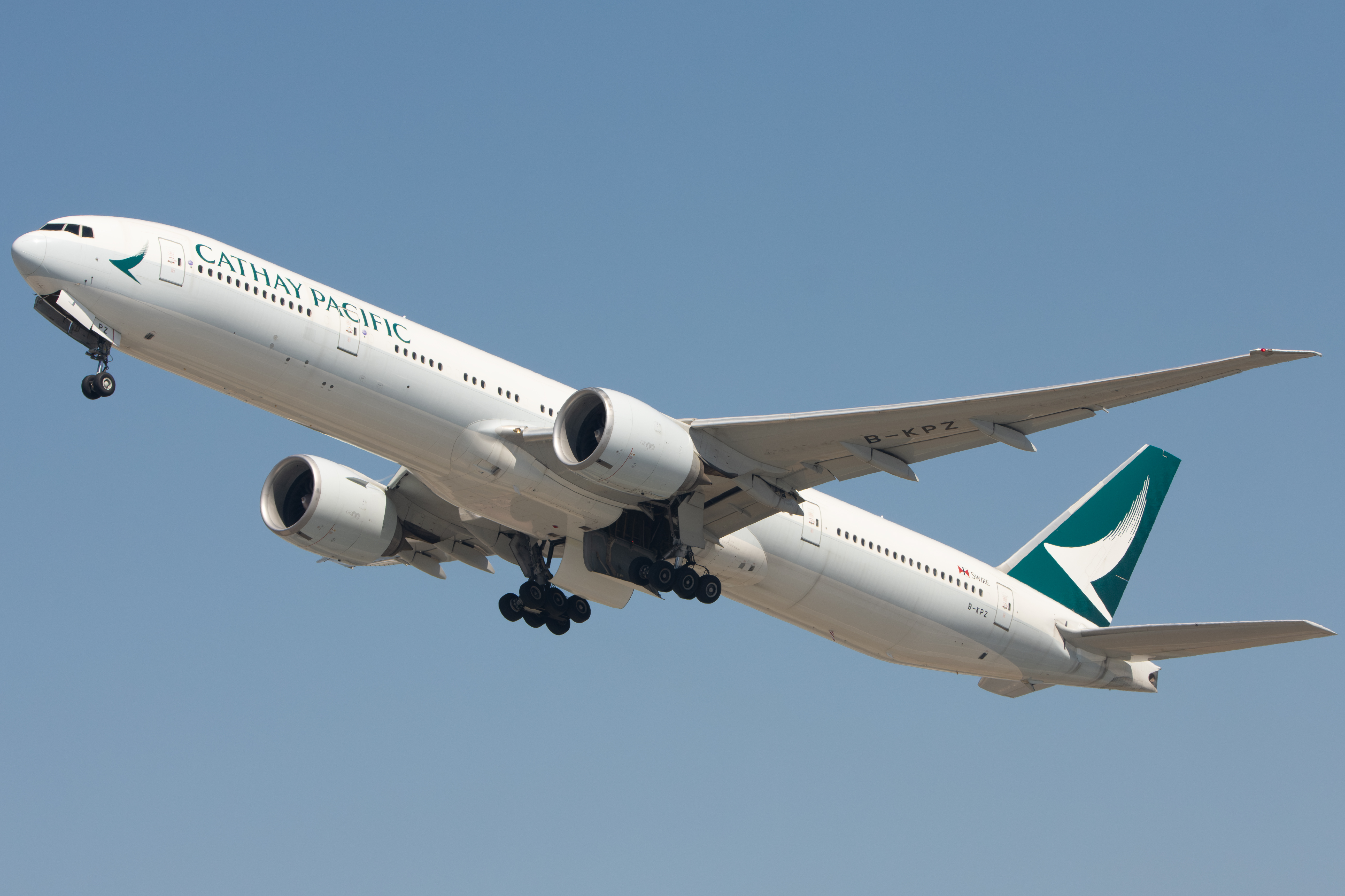 Full size: Cathay Pacific Boeing 777-300ER B-KPZ at San Francisco International Airport