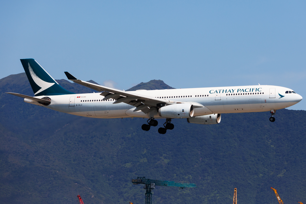 Full size: Cathay Pacific Airbus A330-300 B-HLU at Hong Kong International Airport
