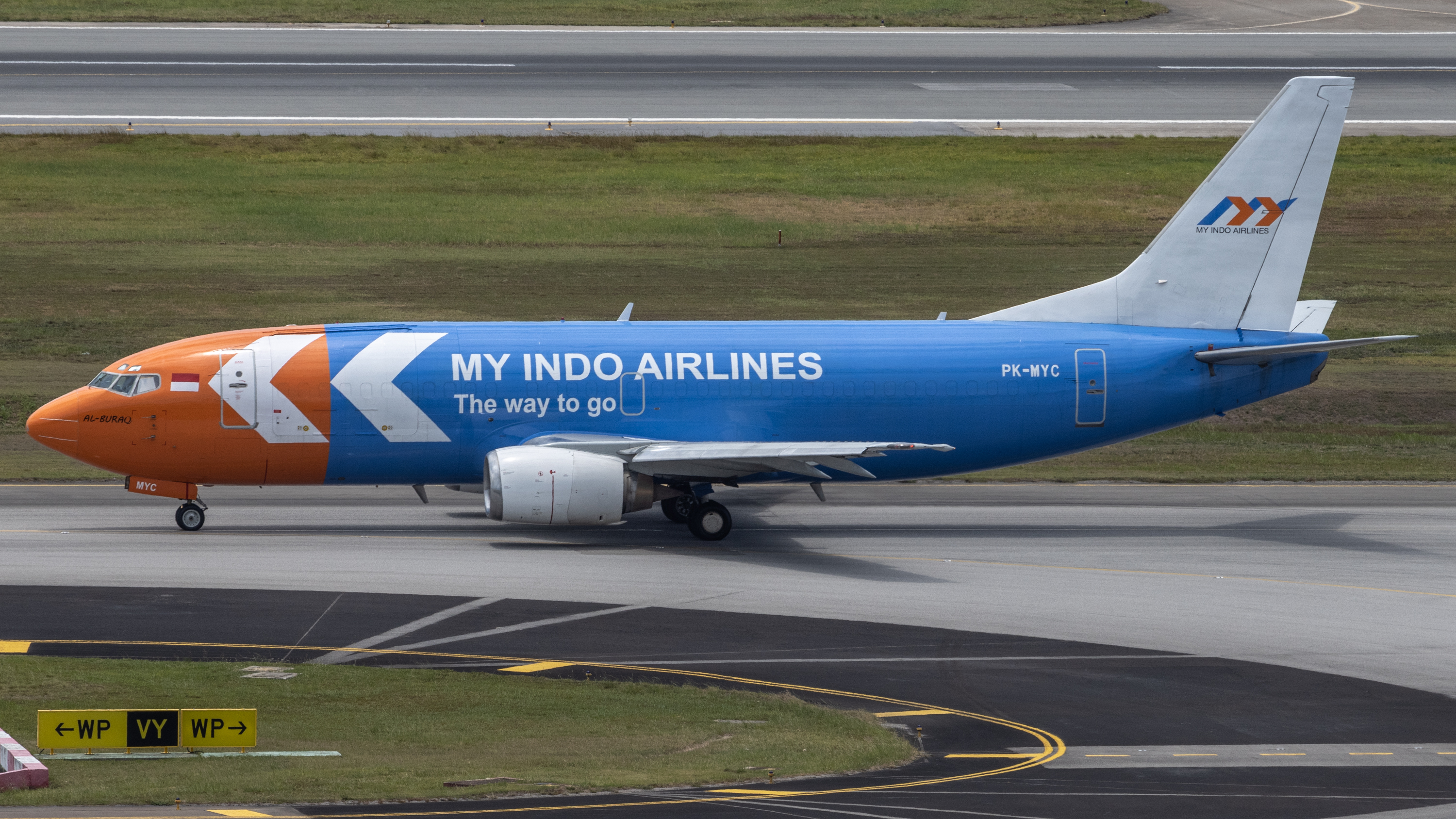 Full size: My Indo Airlines Boeing 737-300 PK-MYC at Singapore-Changi Airport