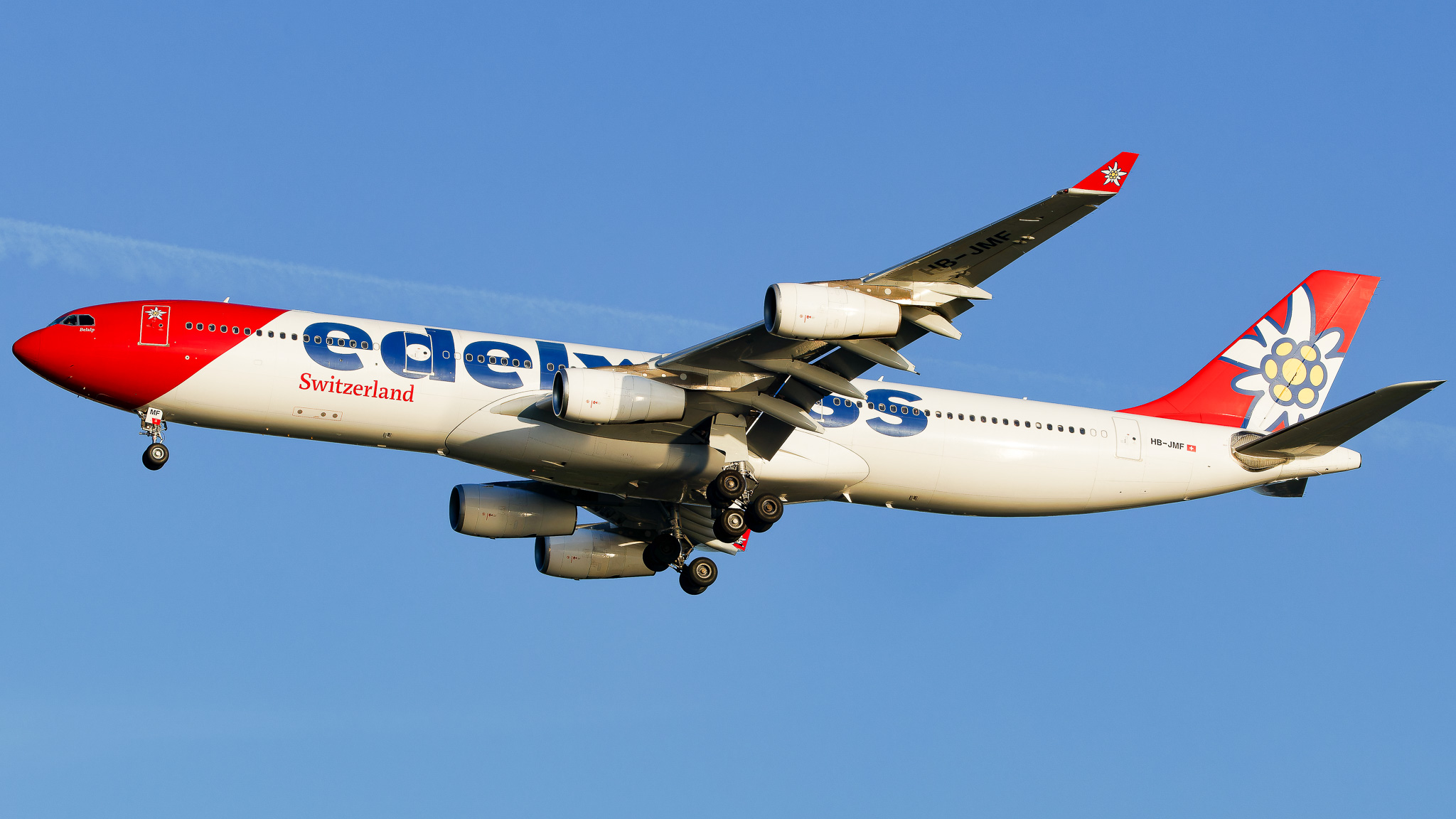 Full size: Edelweiss Air Airbus A340-300 HB-JMF at Tampa International Airport