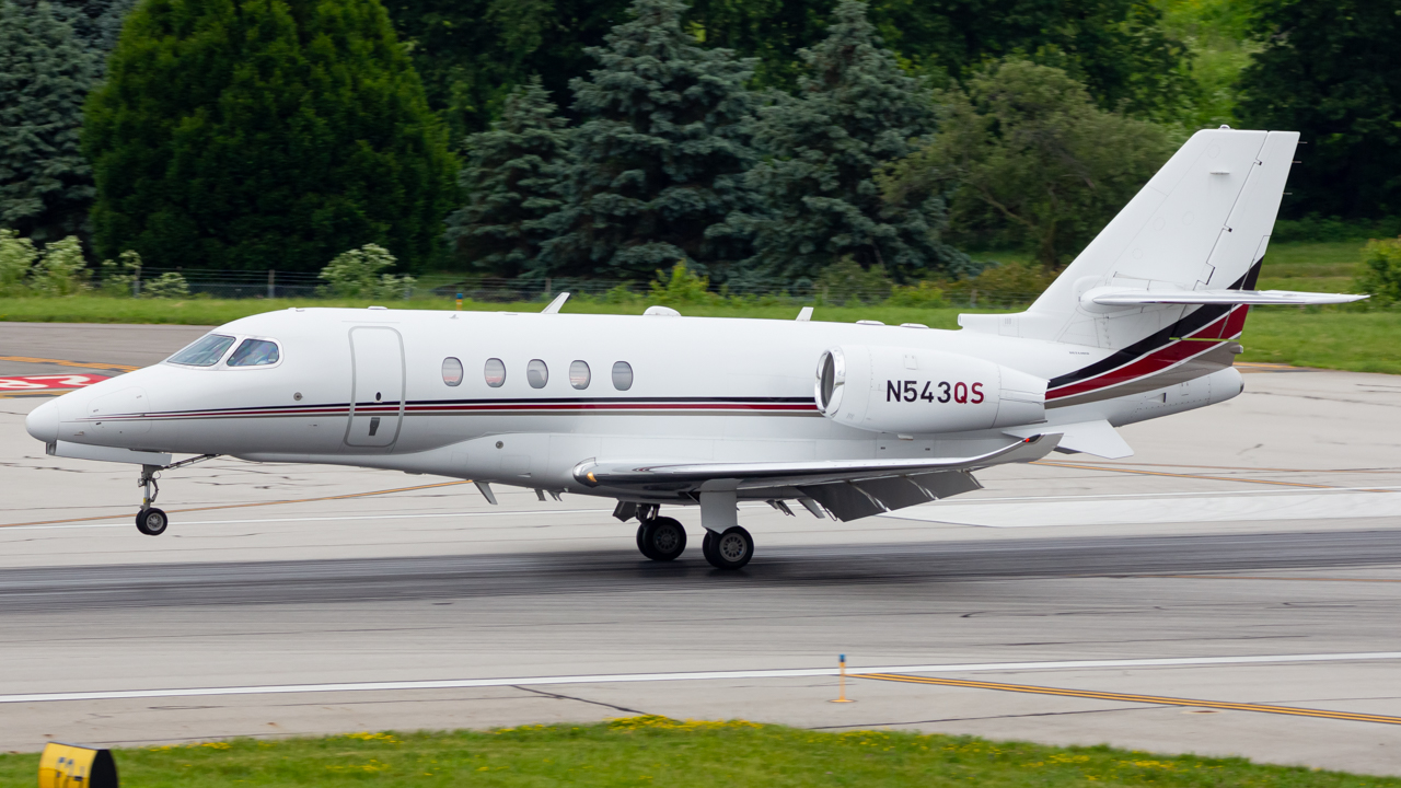 Full size: NetJets Cessna Citation Latitude N543QS at John Glenn Columbus International Airport