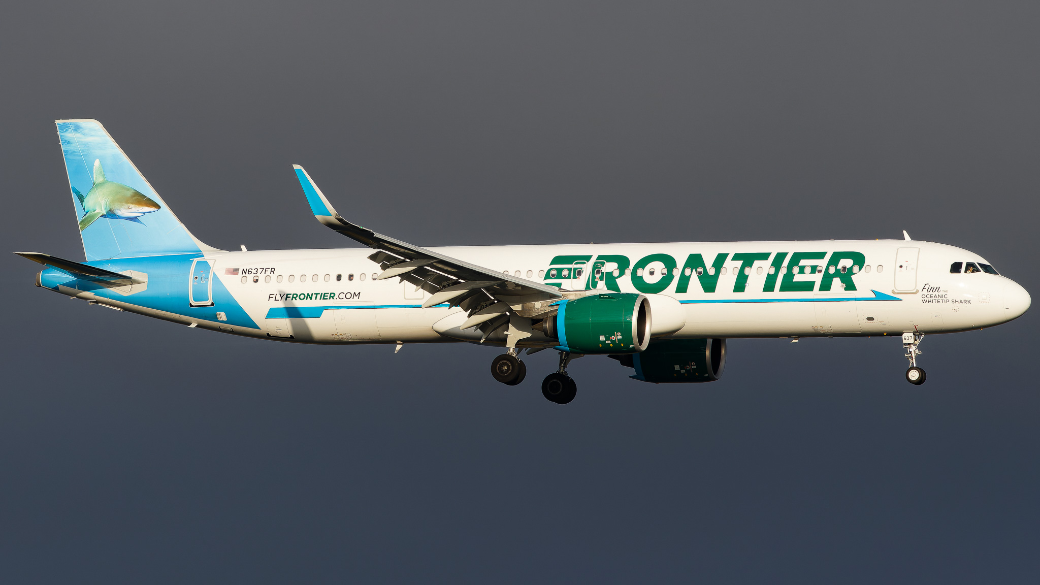 Full size: Frontier Airlines Airbus A321NEO N637FR at John F. Kennedy International Airport