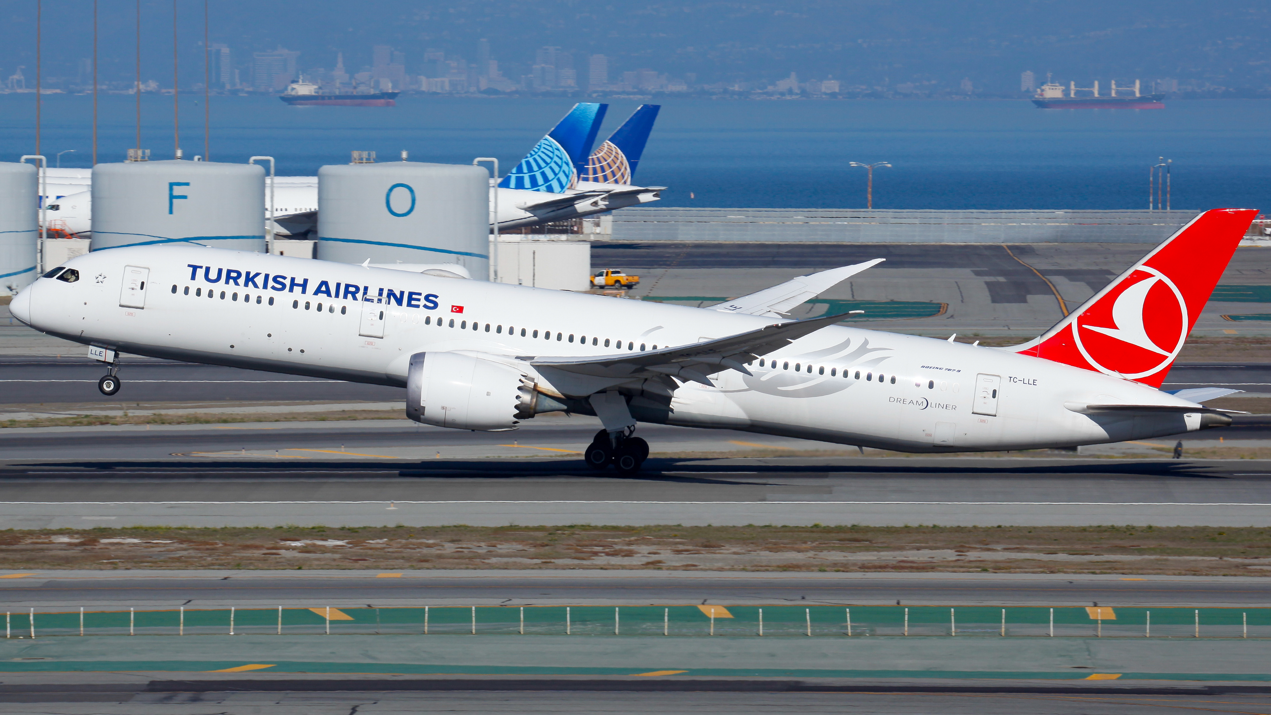 Full size: Turkish Airlines Boeing 787-9 TC-LLE at San Francisco International Airport