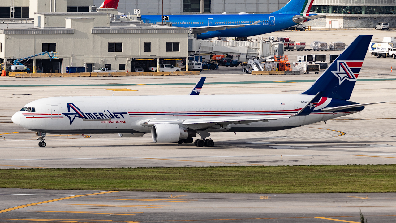 Full size: Amerijet Boeing 767-300F N237CM at Miami International Airport