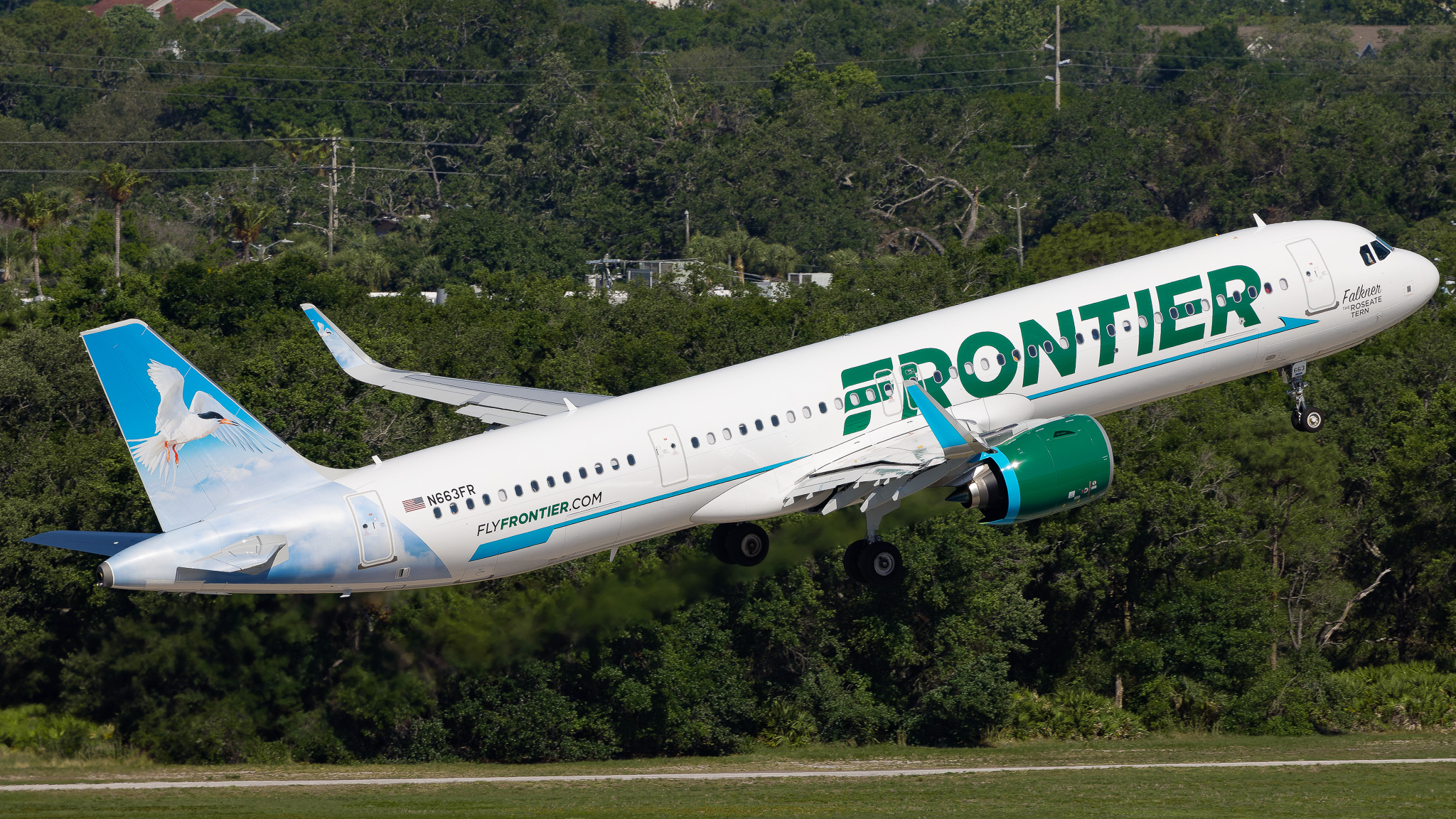 Full size: Frontier Airlines Airbus A321NEO N663FR at Tampa International Airport