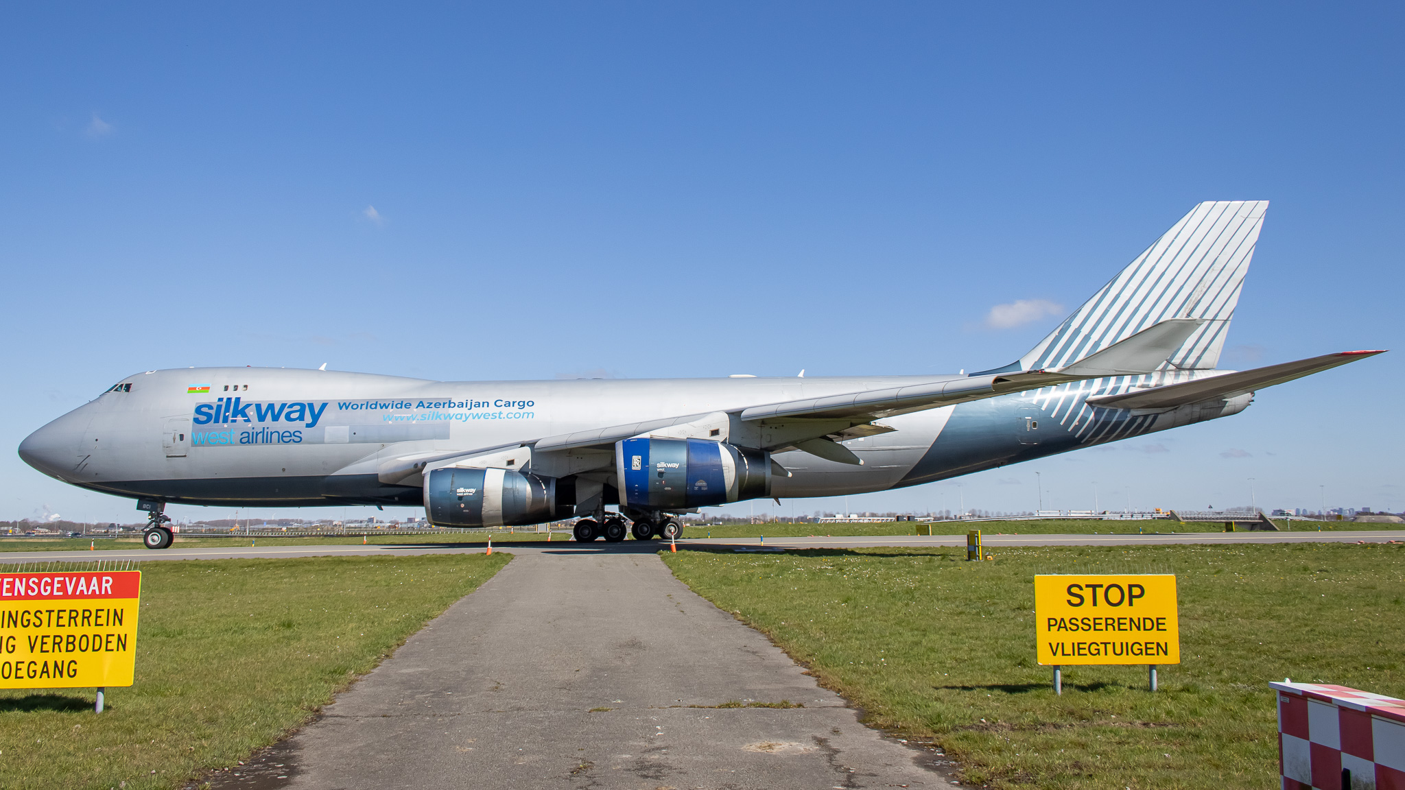 Full size: Silk Way West Airlines Boeing 747-400F 4K-BCI at Amsterdam Schiphol Airport