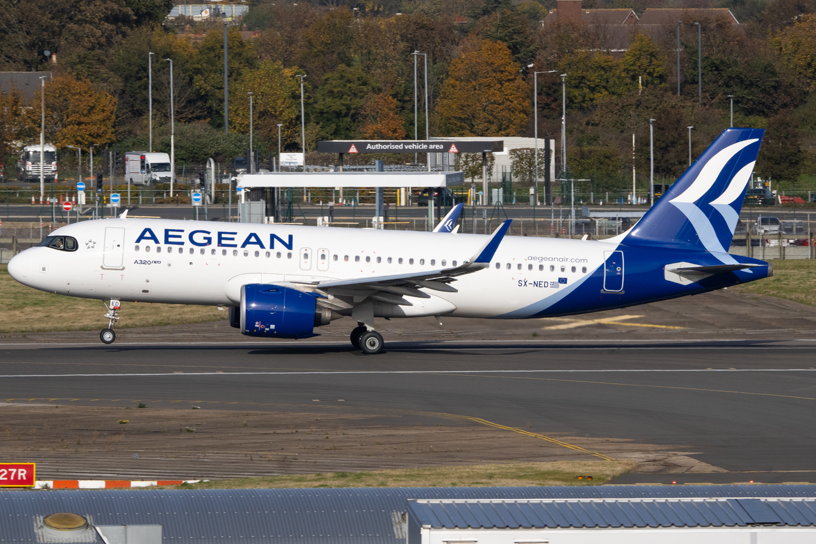Full size: Aegean Airlines Airbus A320NEO SX-NED at London Heathrow International Airport