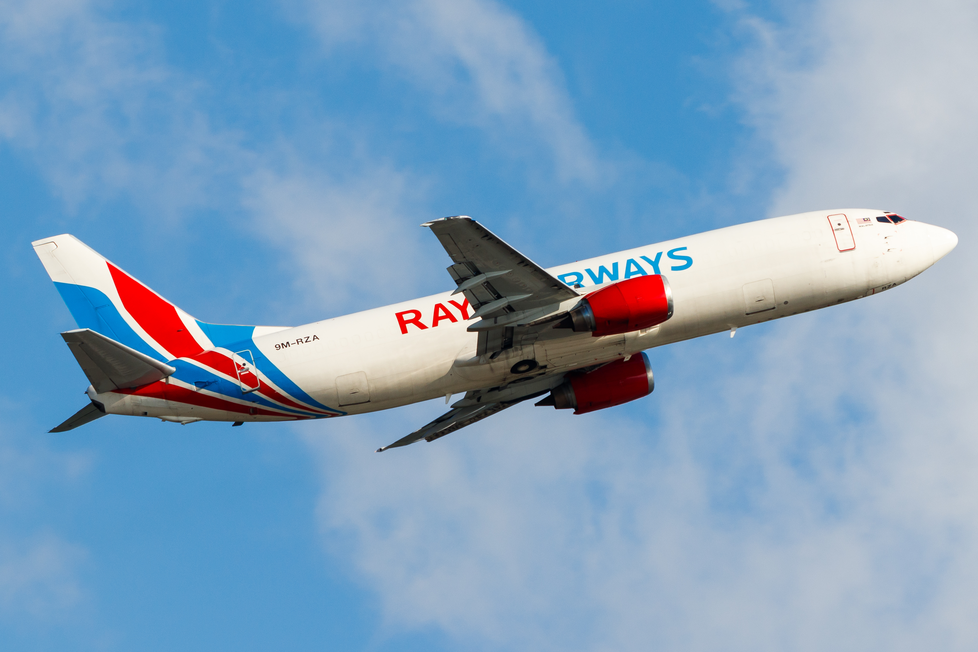 Full size: RAYA AIRWAYS Boeing 737-400F 9M-RZA at Hong Kong International Airport