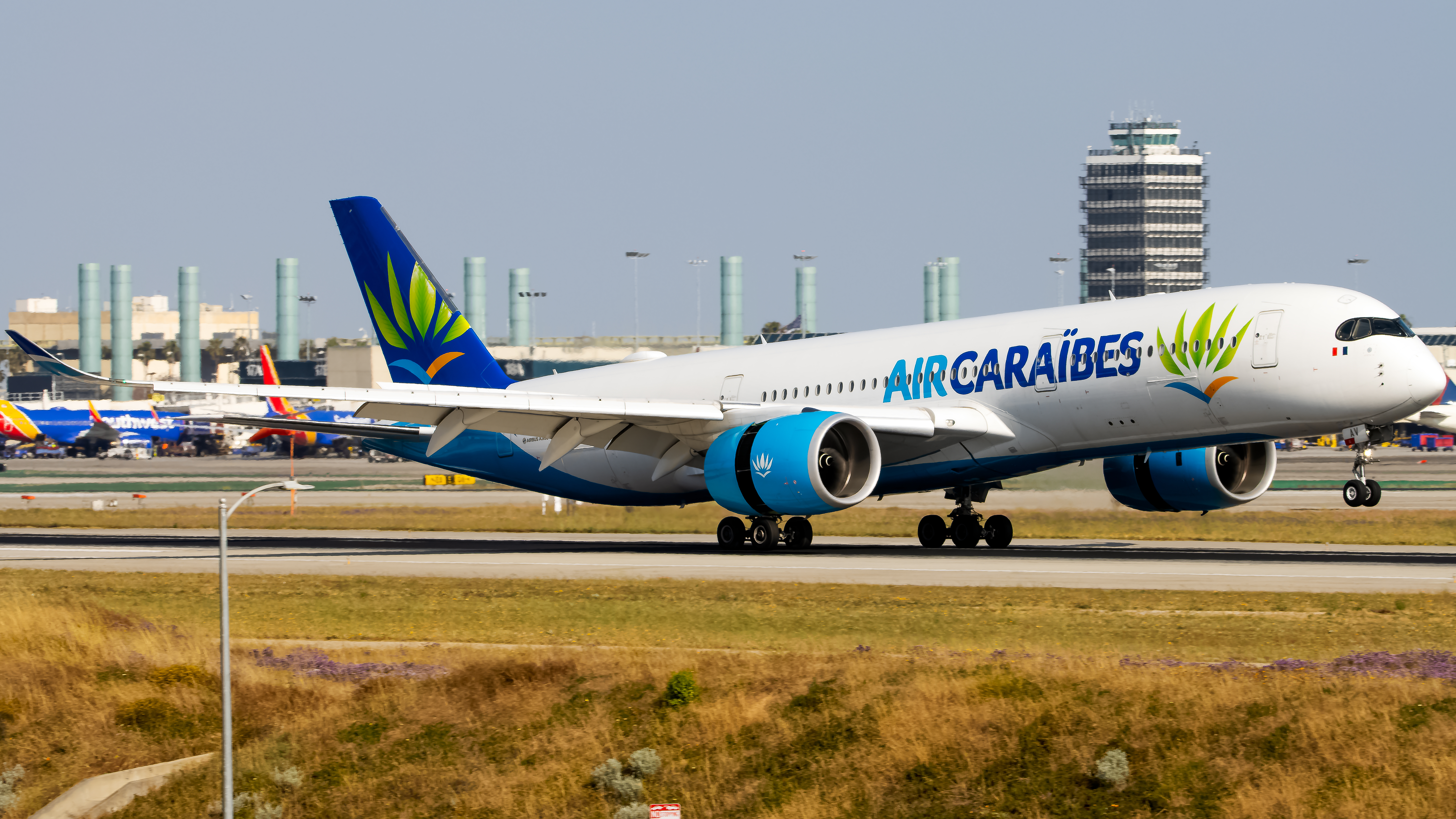 Full size: Air Caraibes Airbus A350-900 F-HHAV at Los Angeles International Airport
