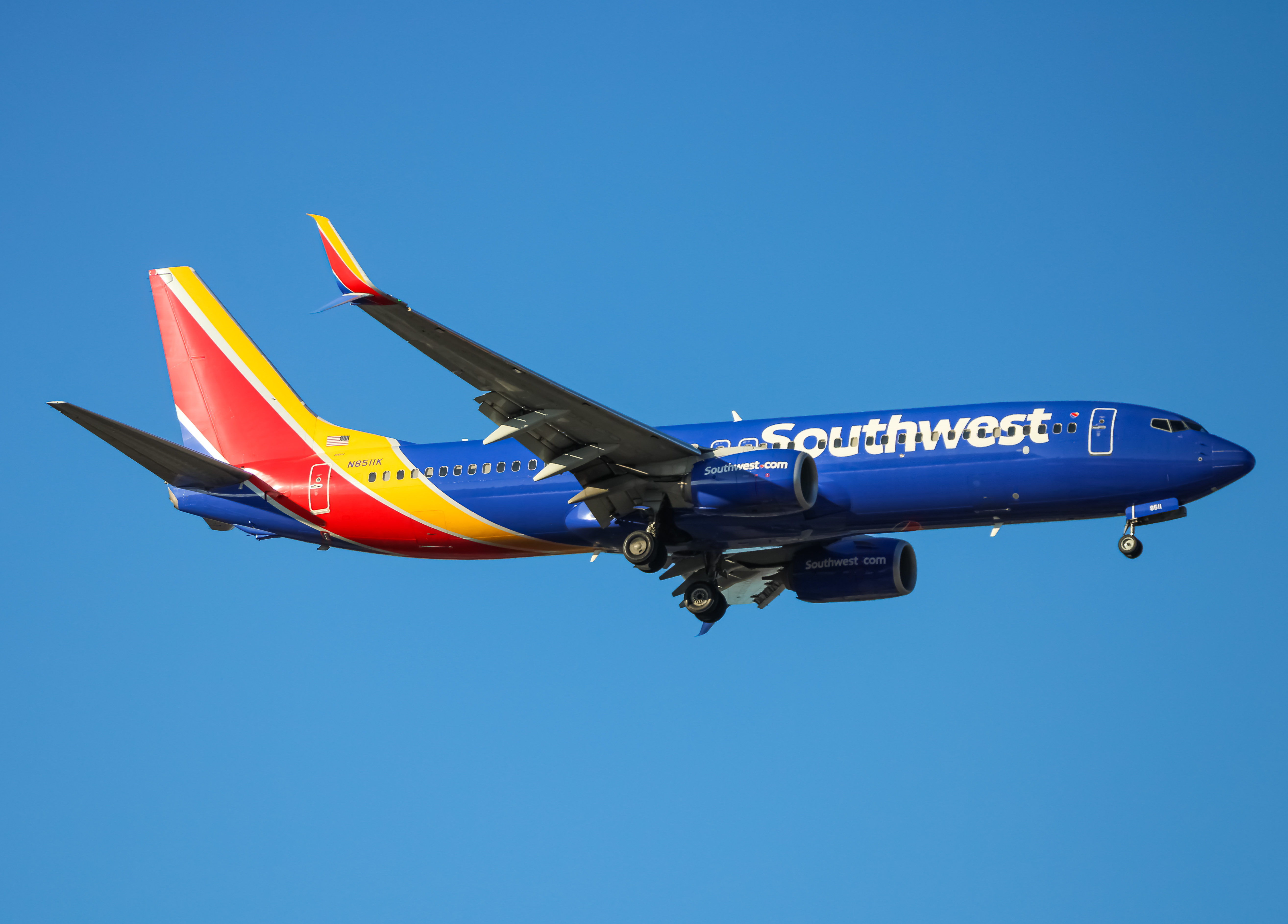 Full size: Southwest Airlines Boeing 737-800 N8511K at Baltimore/Washington International Thurgood Marshall Airport