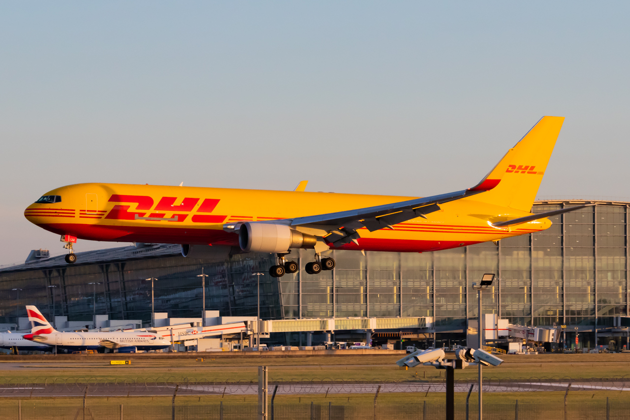 Full size: DHL Boeing 767-300F G-DHLM at London Heathrow International Airport