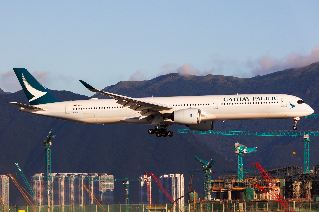 Full size: Cathay Pacific Airbus A350-1000 B-LXA at Hong Kong International Airport