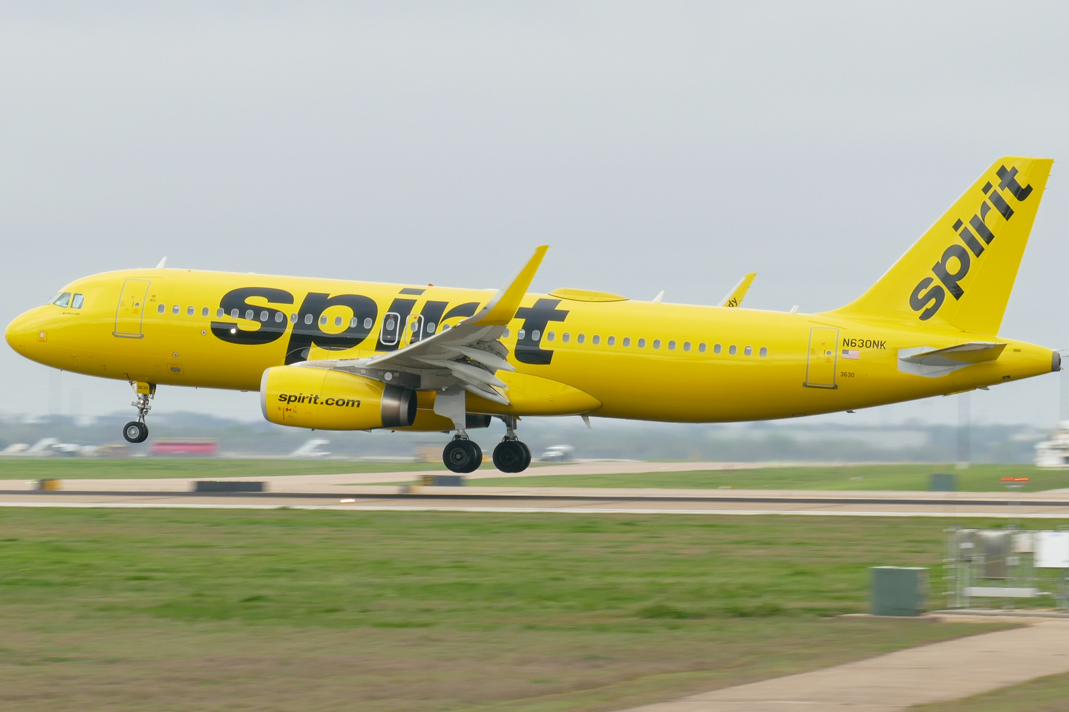 Full size: Spirit Airlines Airbus A320 N630NK at Austin-Bergstrom International Airport
