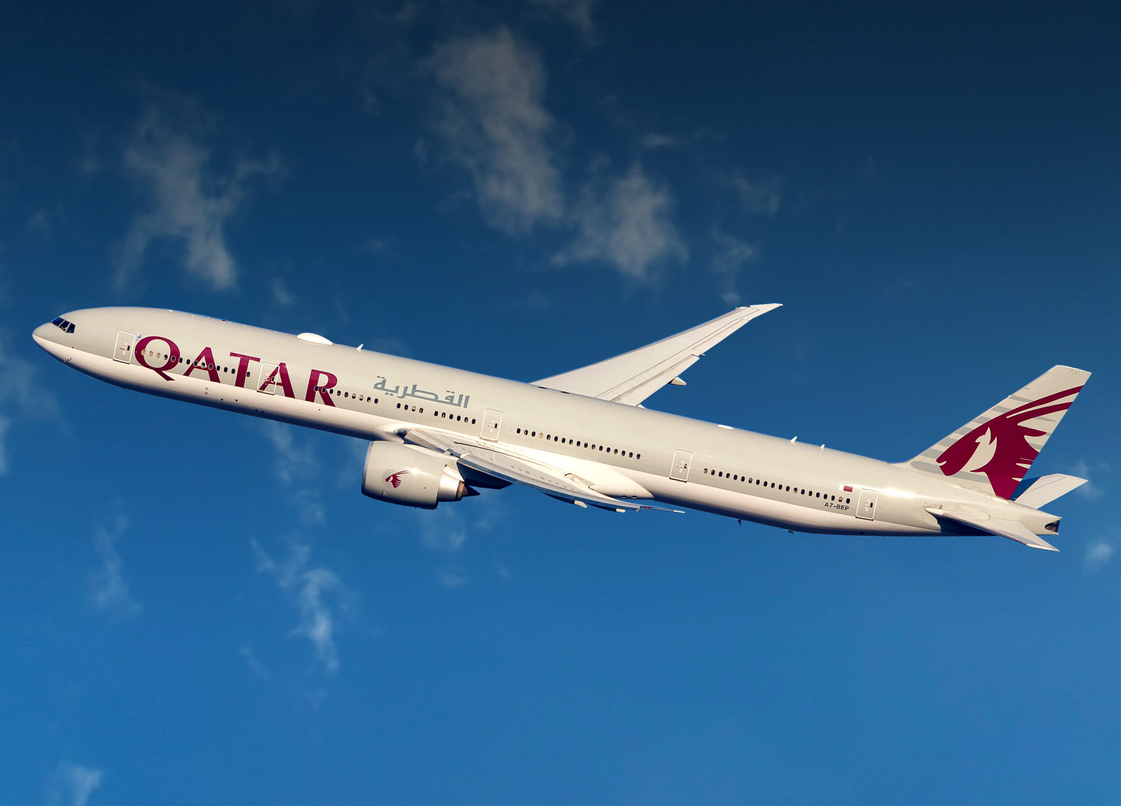 Full size: Qatar Airways Boeing 777-300ER A7-BEP at John F. Kennedy International Airport