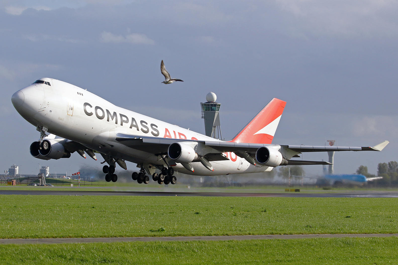 Full size: Compass Air Cargo Boeing 747-400F LZ-CJA at Amsterdam Schiphol Airport