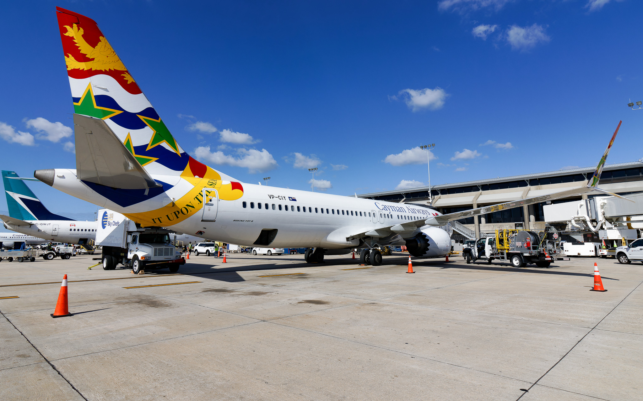 Full size: Cayman Airways Boeing 737 MAX 8 VP-CIY at Tampa International Airport