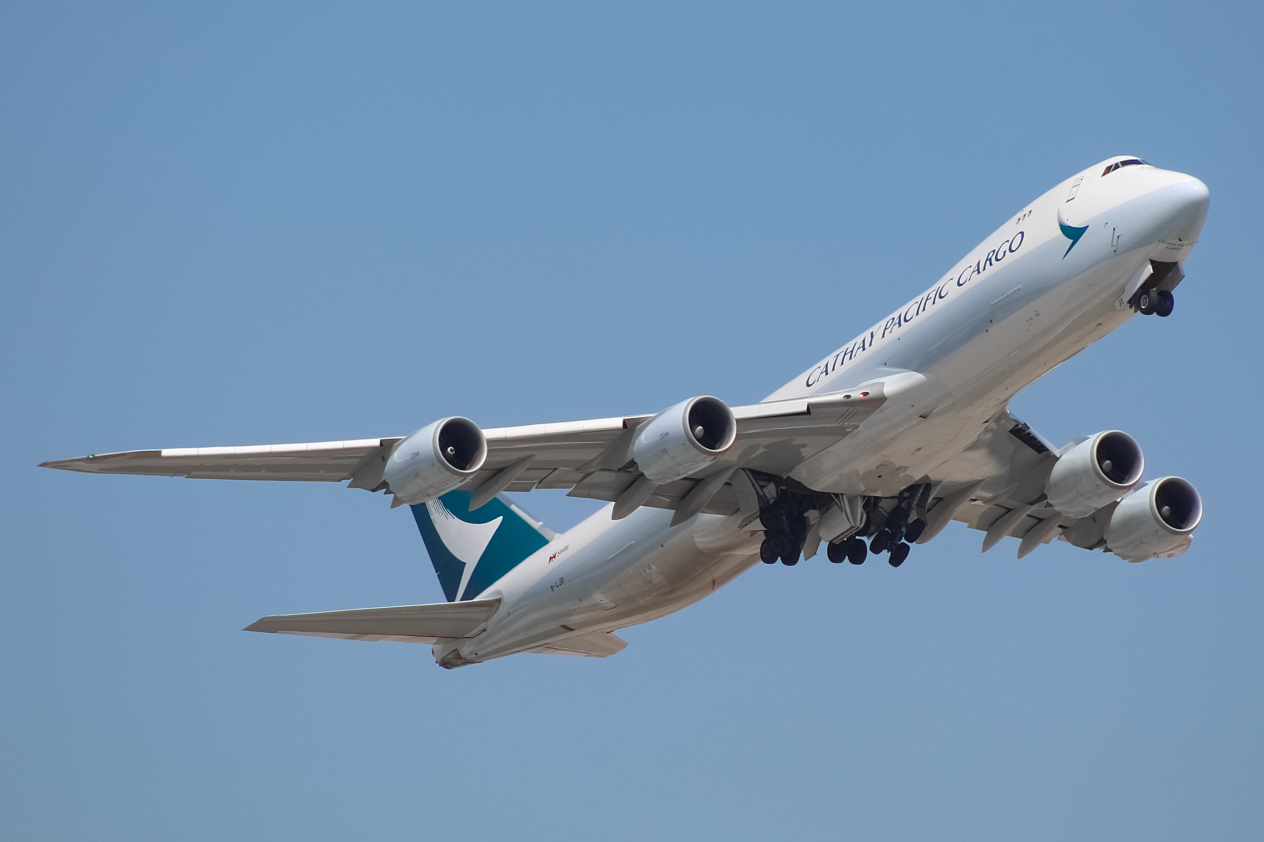 Full size: Cathay Pacific Cargo Boeing 747-8F B-LJD at Chicago O'Hare International Airport