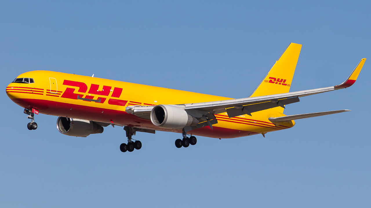 Full size: DHL Boeing 767-300F N739DH at Los Angeles International Airport