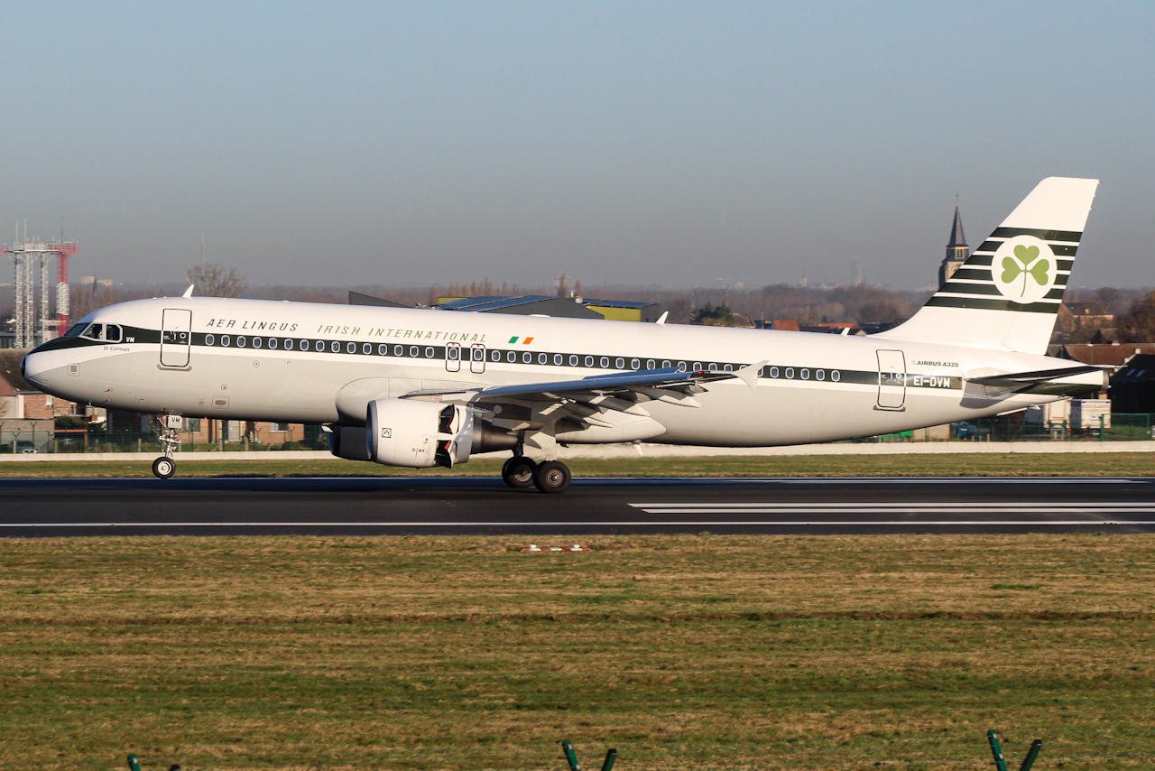 Full size: Aer Lingus Airbus A320 EI-DVM at Brussels Airport