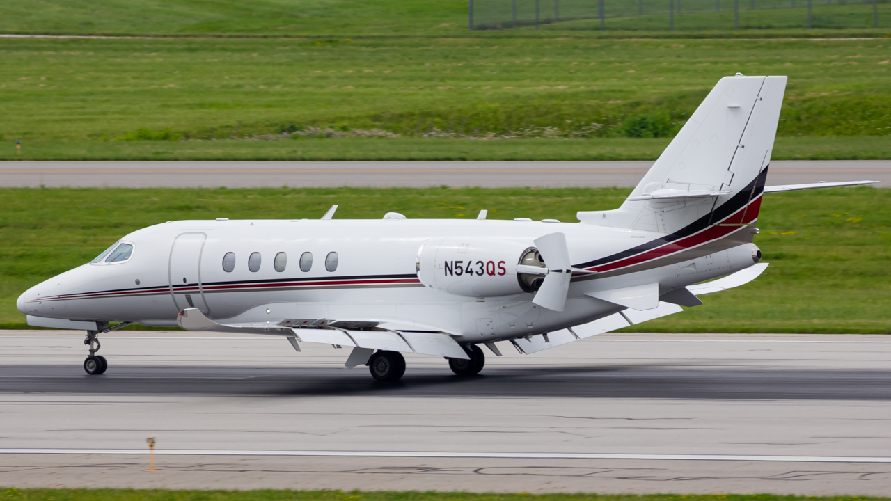 Full size: NetJets Cessna Citation Latitude N543QS at John Glenn Columbus International Airport