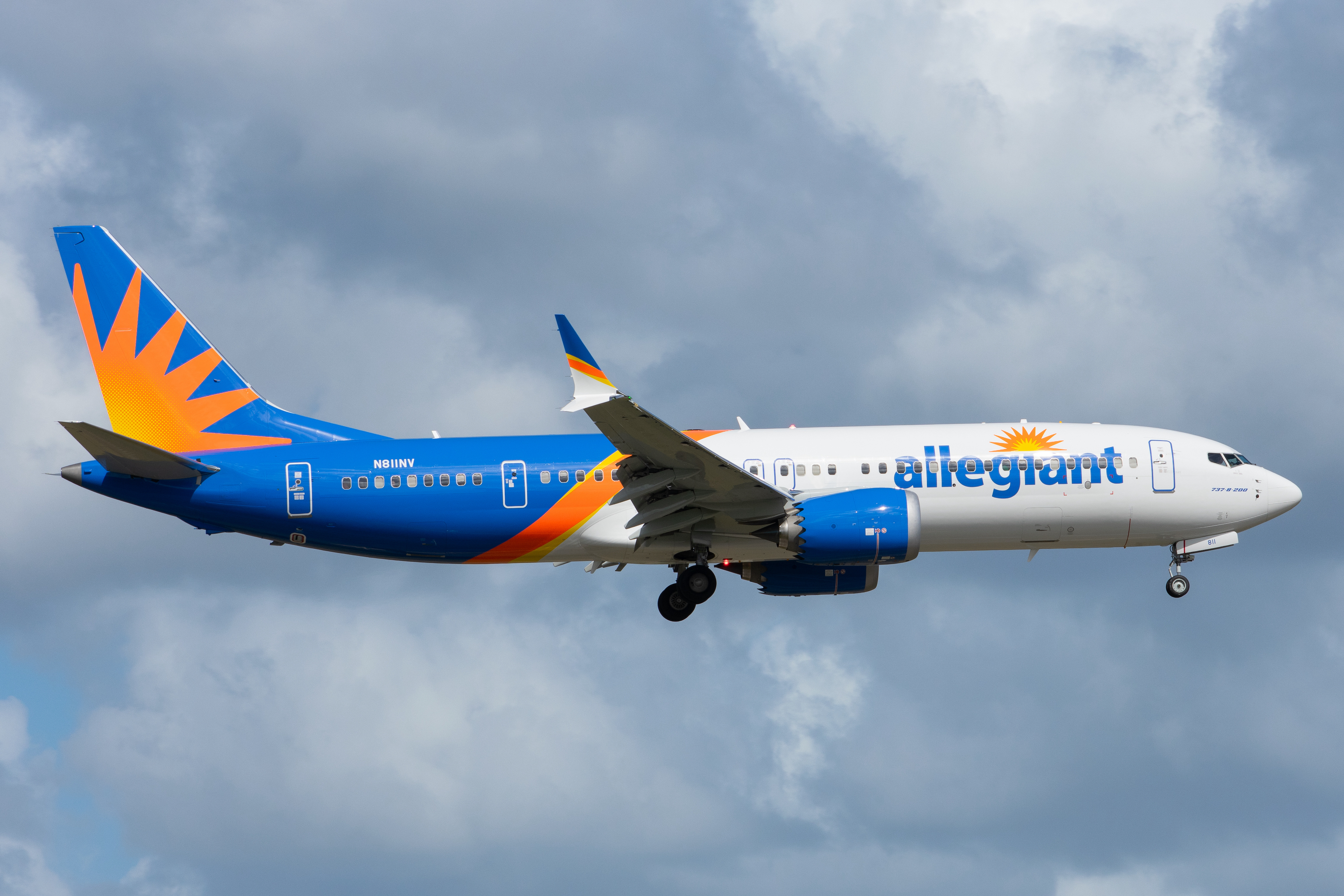 Full size: Allegiant  Boeing 737 MAX 8 N811NV at Orlando Sanford International Airport