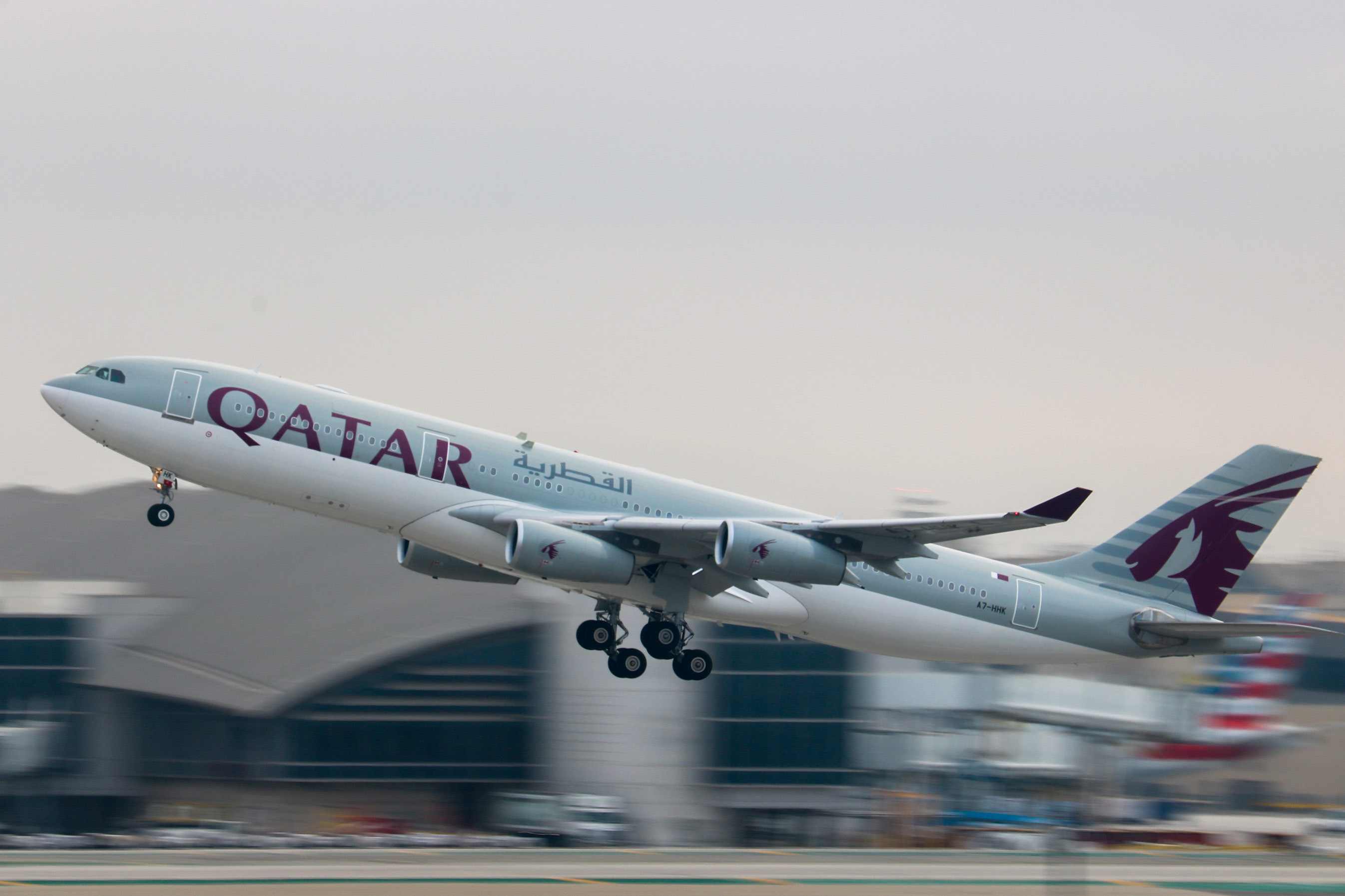 Full size: Qatar Amiri Flight Airbus A340-200 A7-HHK at Los Angeles International Airport