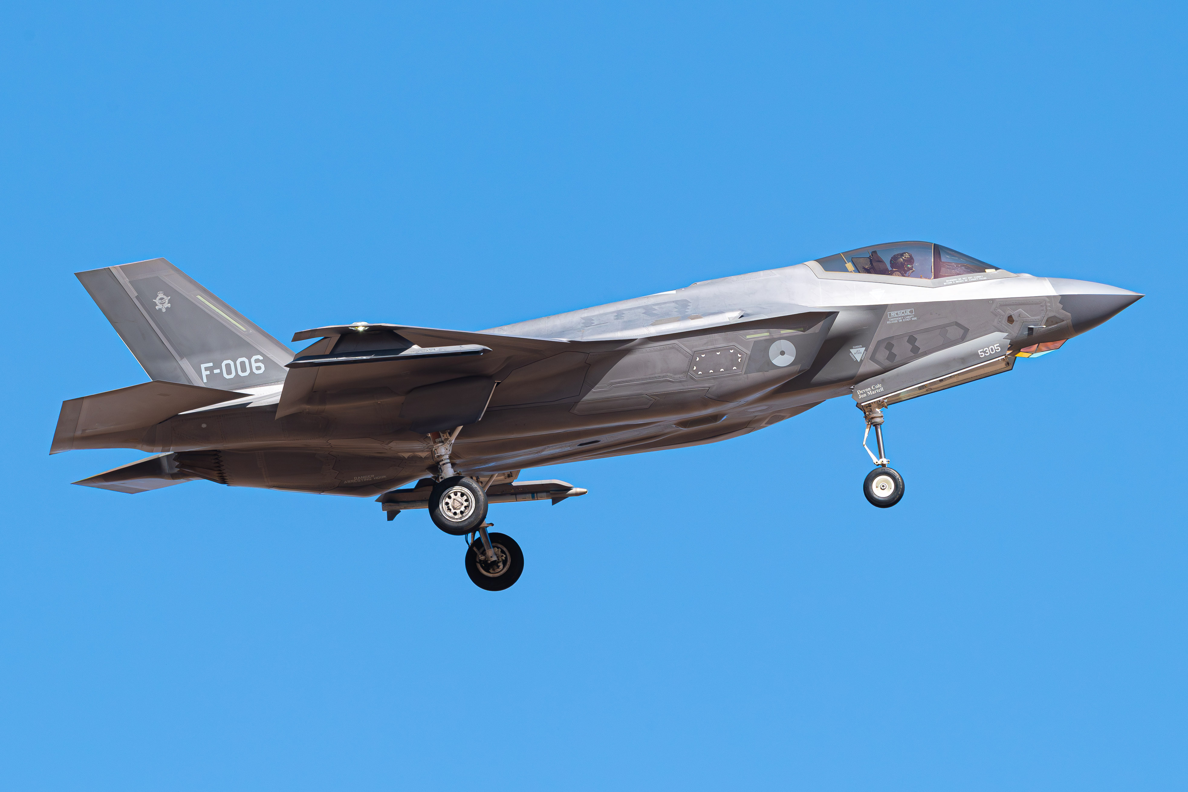 Full size: Royal Netherlands Air Force Lockheed Martin F-35 Lightning F-006 at Luke AFB
