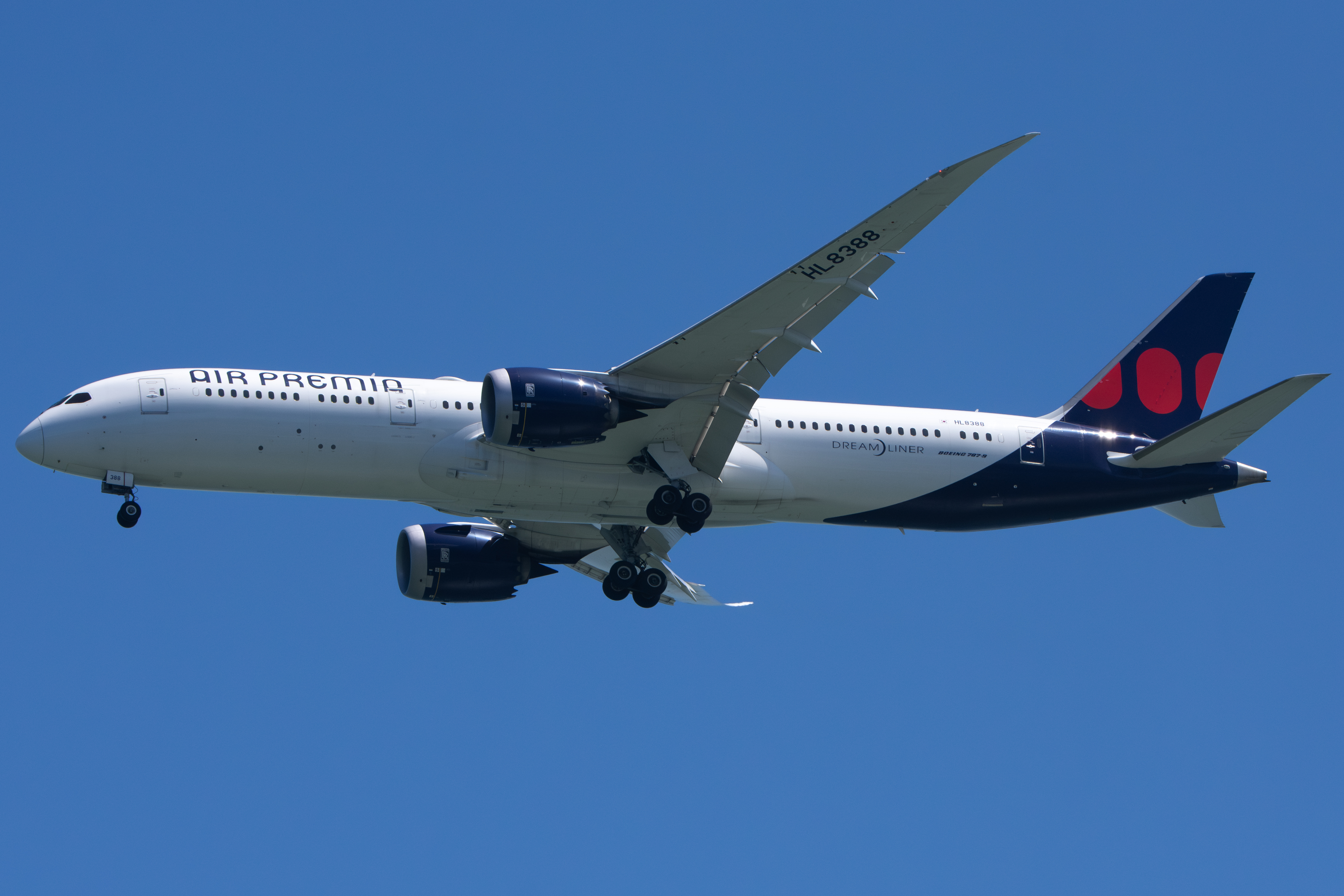 Full size: Air Premia Boeing 787-9 HL8388 at San Francisco International Airport