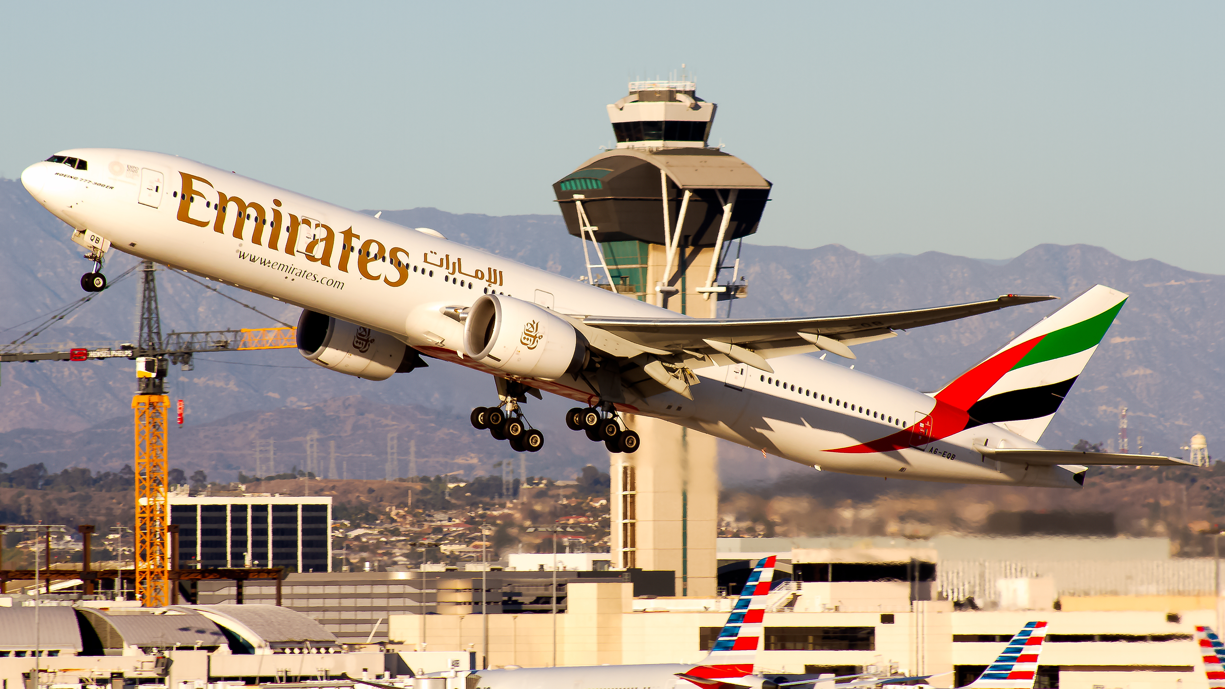 Full size: Emirates Boeing 777-300ER A6-EQB at Los Angeles International Airport