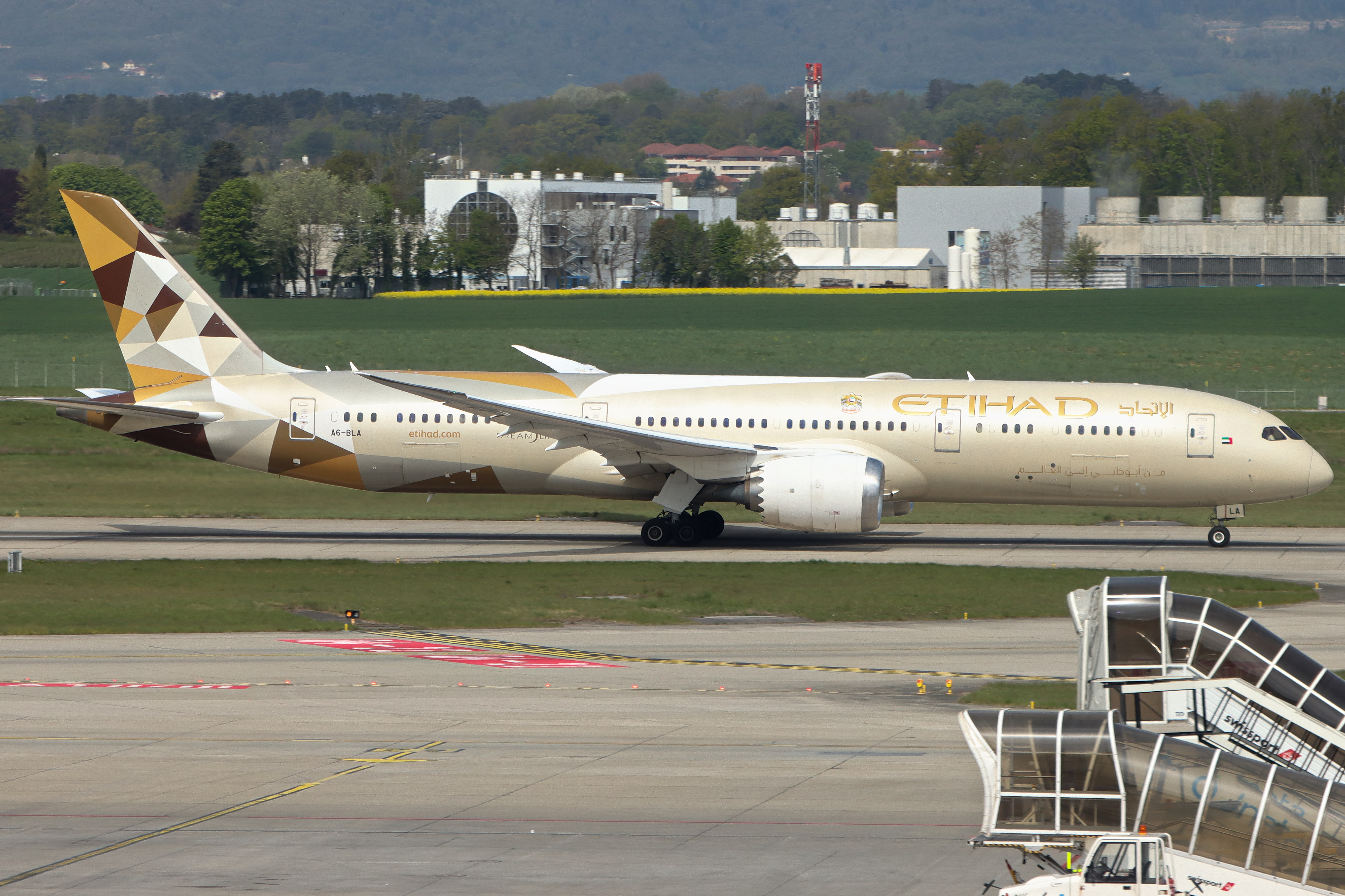 Full size: Etihad Airways Boeing 787-9 A6-BLA at Geneve Aeroport