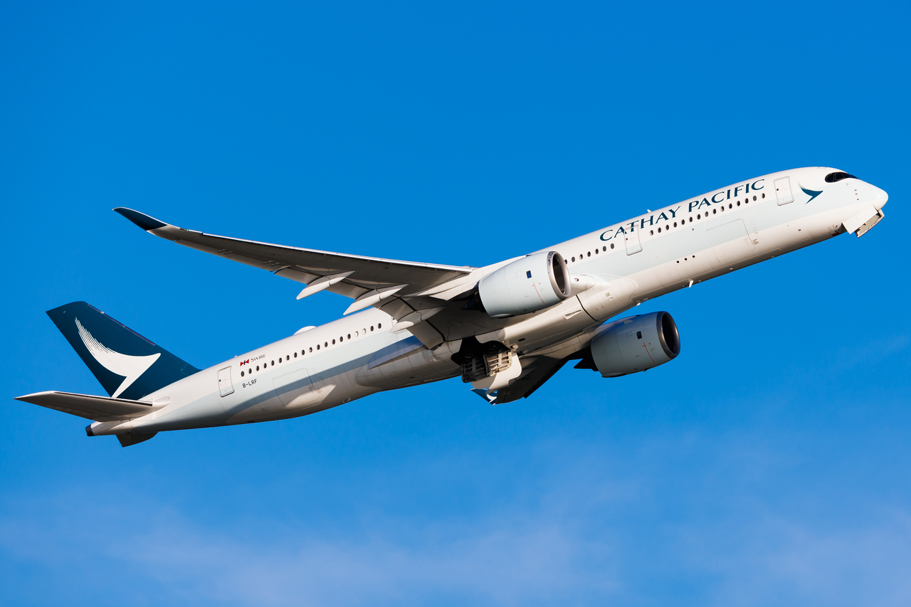 Full size: Cathay Pacific Airbus A350-900 B-LRF at Hong Kong International Airport