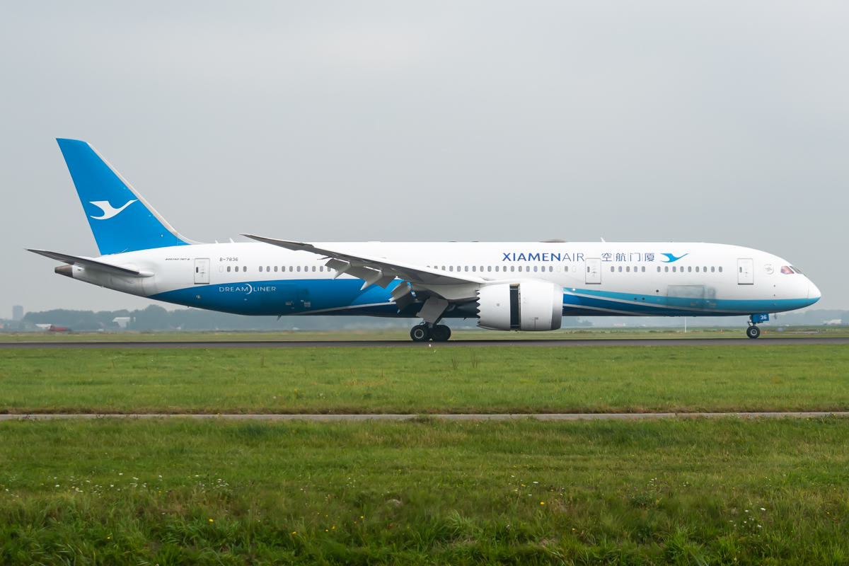 Full size: Xiamen Air Boeing 787-9 B-7836 at Amsterdam Schiphol Airport