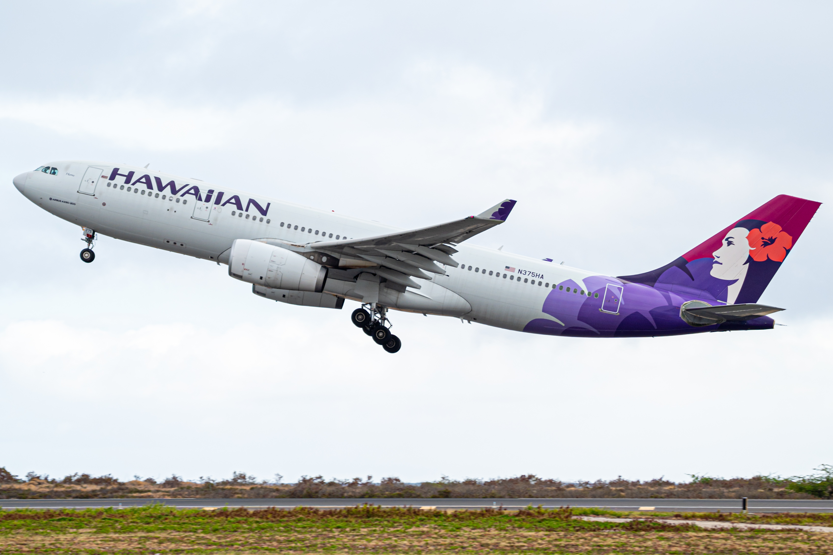 Full size: Hawaiian Airlines Airbus A330-200 N375HA at Daniel K Inouye International Airport